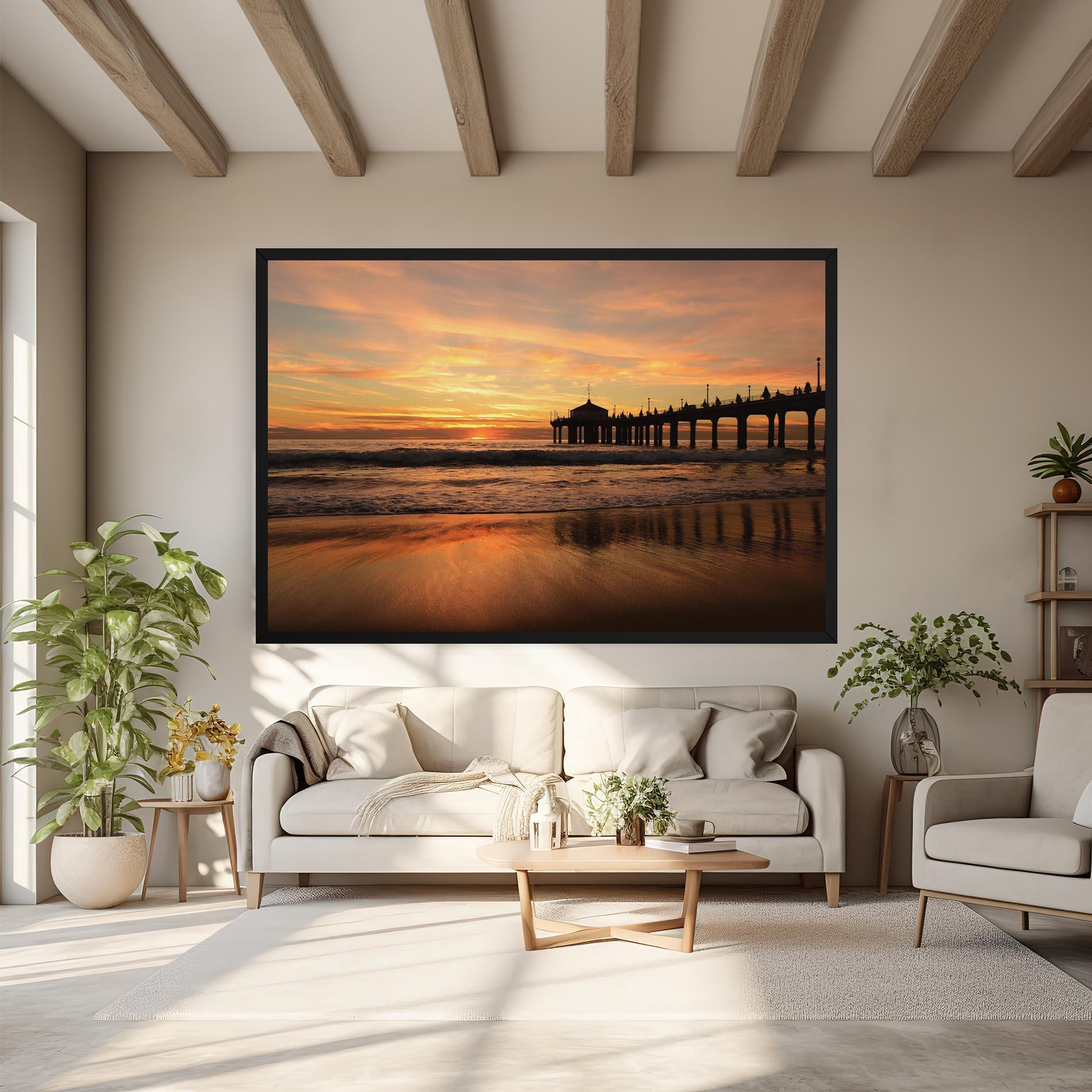 Leinwandbild Beach Sunset View mockup 6