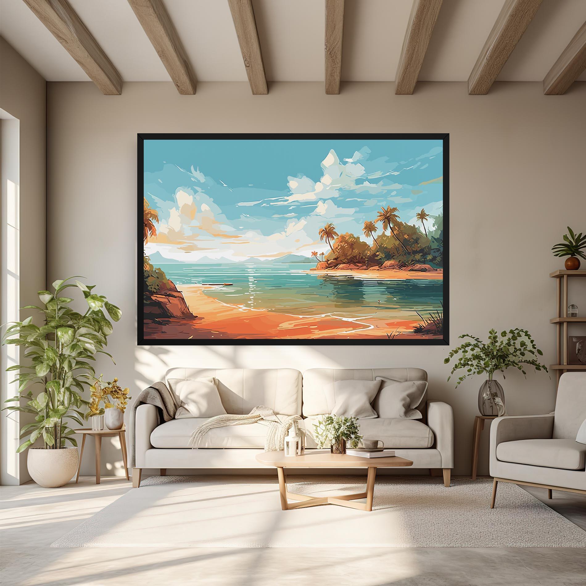 Leinwandbild Blue Sky Beach mockup 6