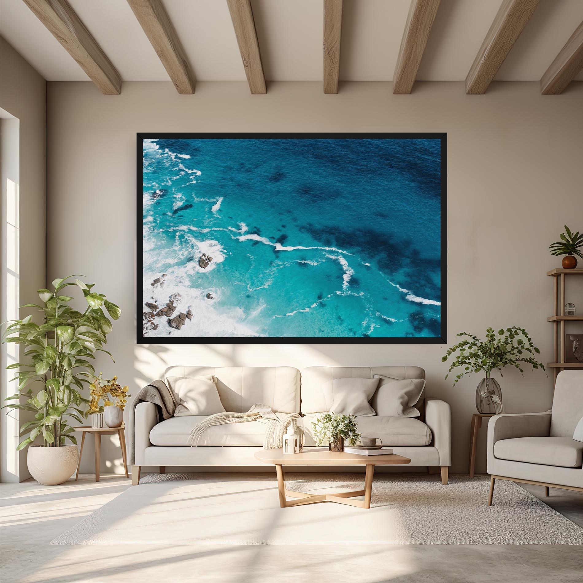 Leinwandbild Blue Water Beach mockup 6