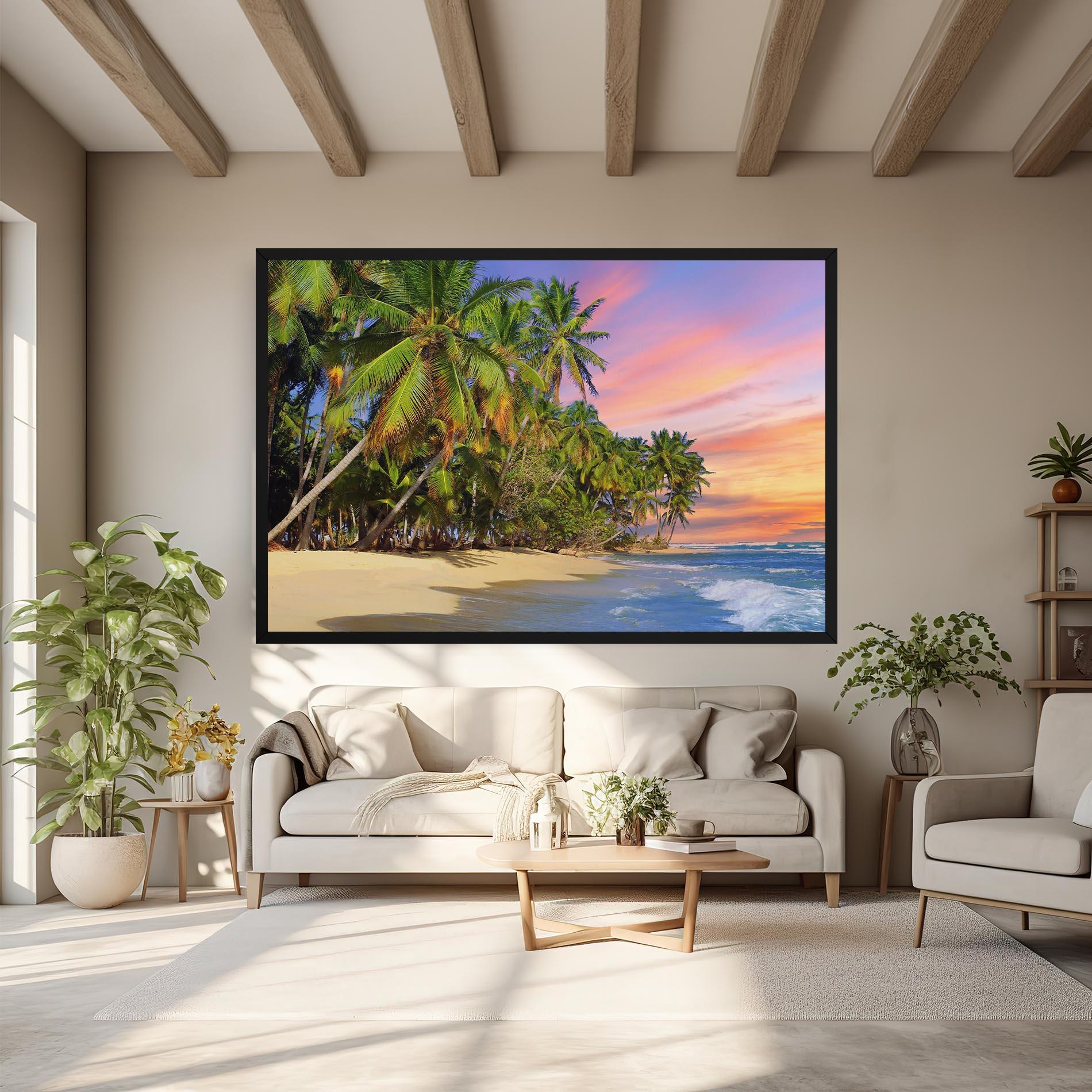 Leinwandbild Coconut Tree Sunset mockup 6