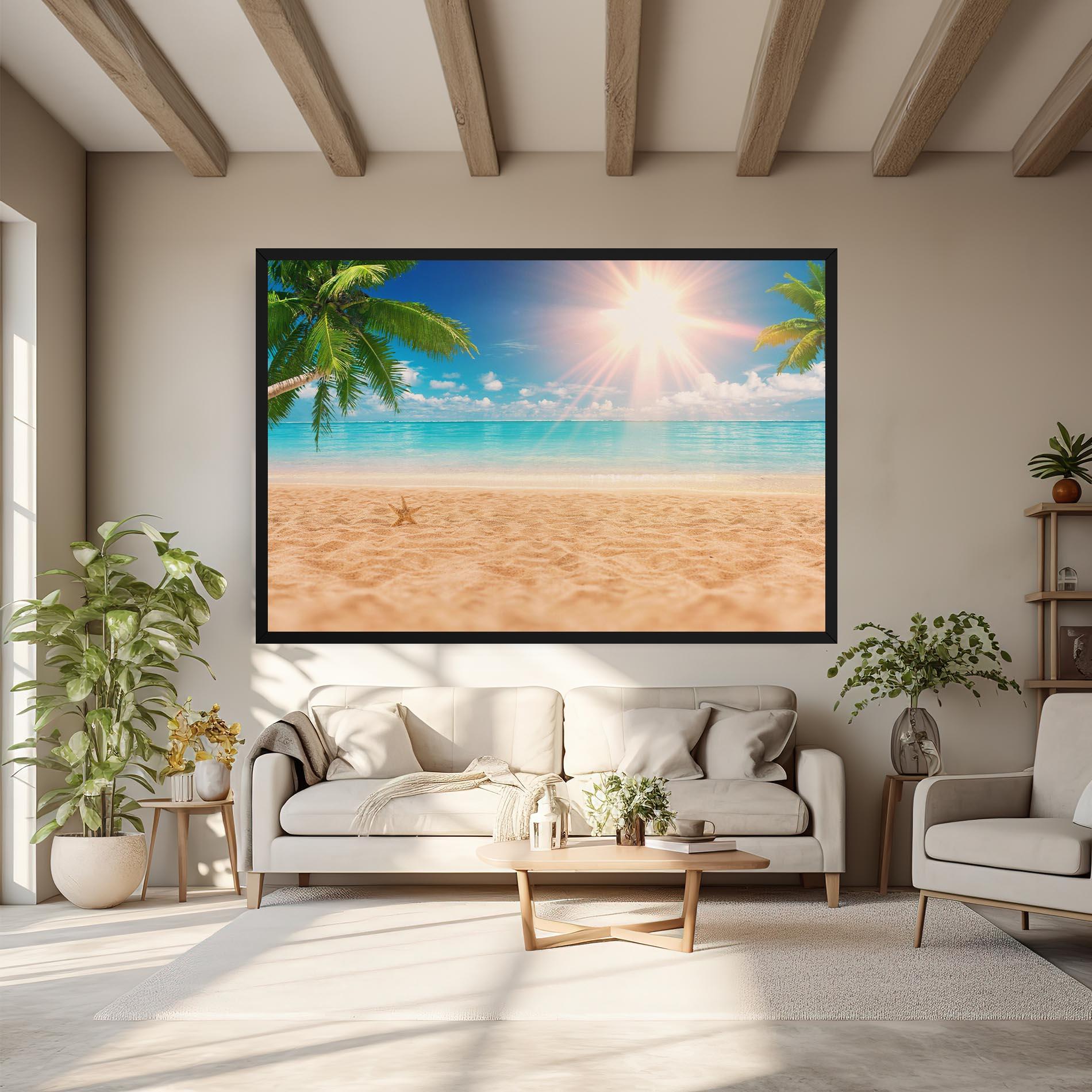 Leinwandbild Exotic Beach Ocean mockup 6