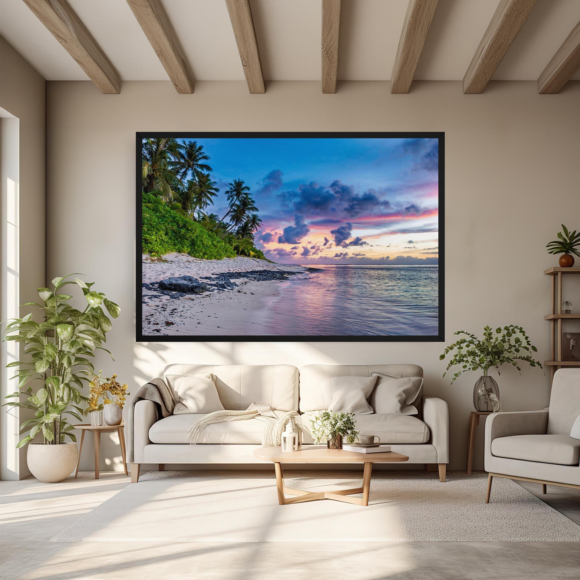 Leinwandbild Purple Blue Beach mockup 6