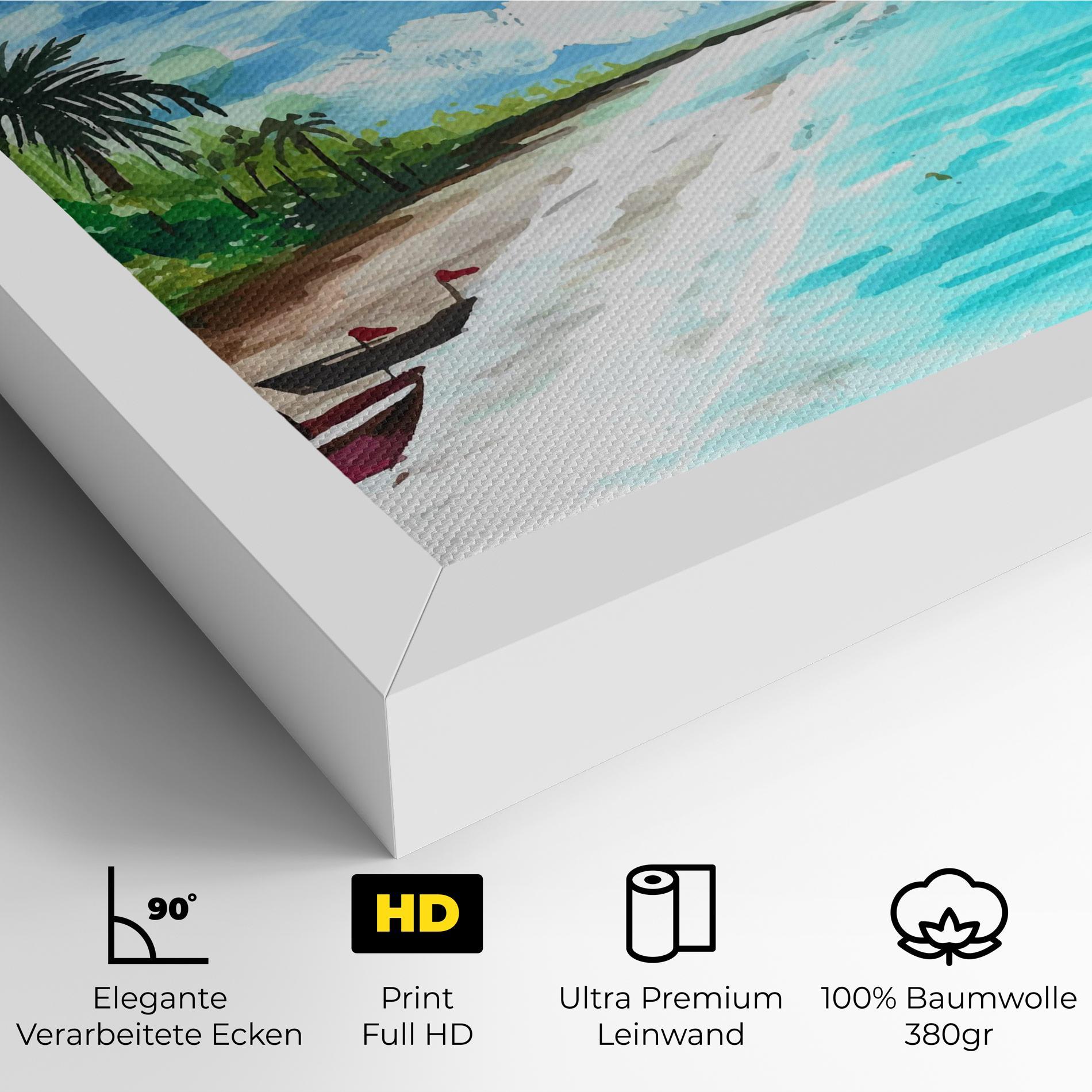 Leinwandbild Beach Painting Art mockup 4