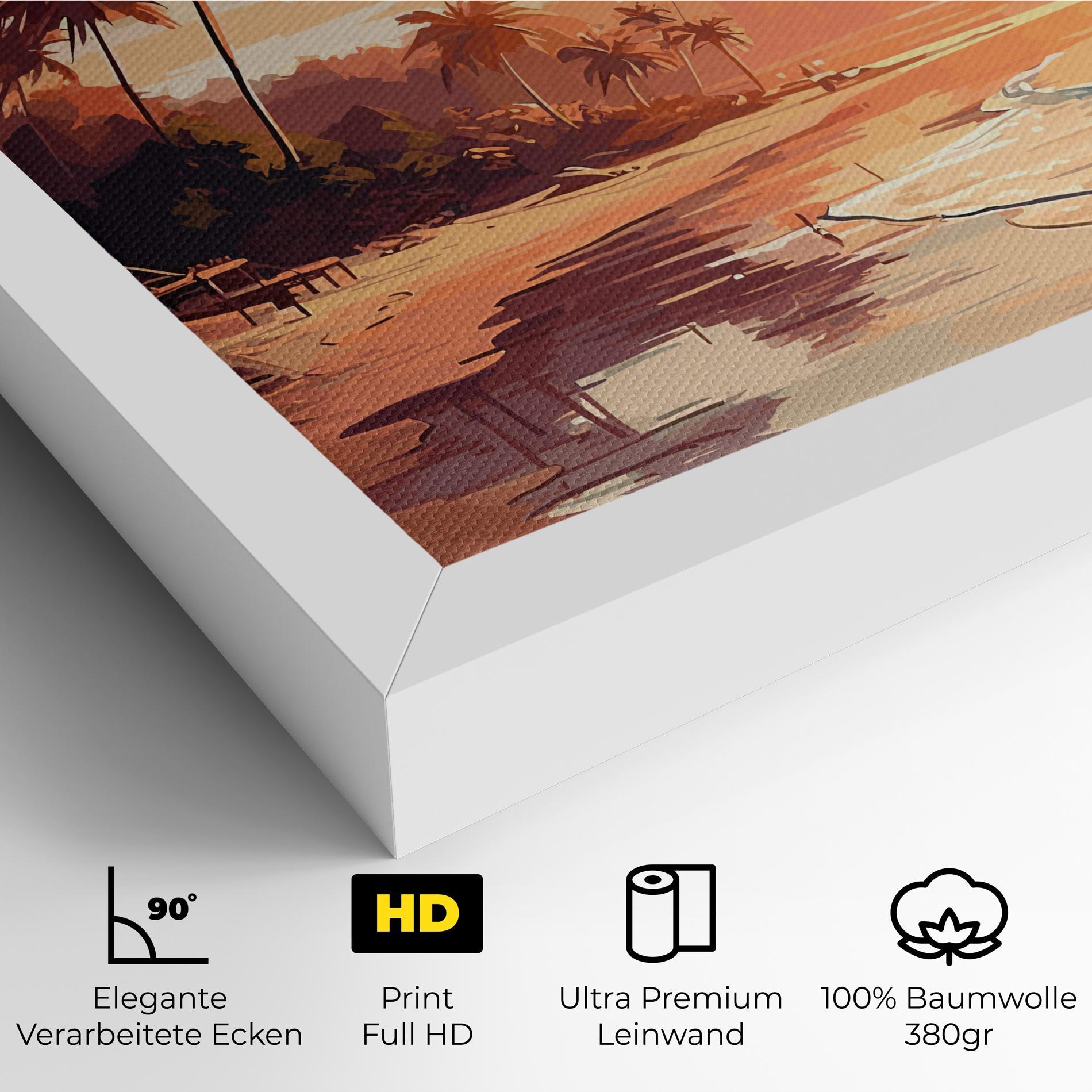 Leinwandbild Blue Orange Beach mockup 4