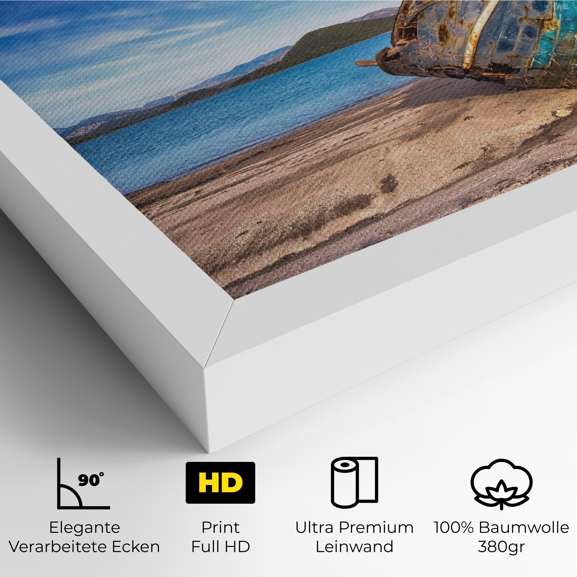 Leinwandbild Boat Blue Sky mockup 4