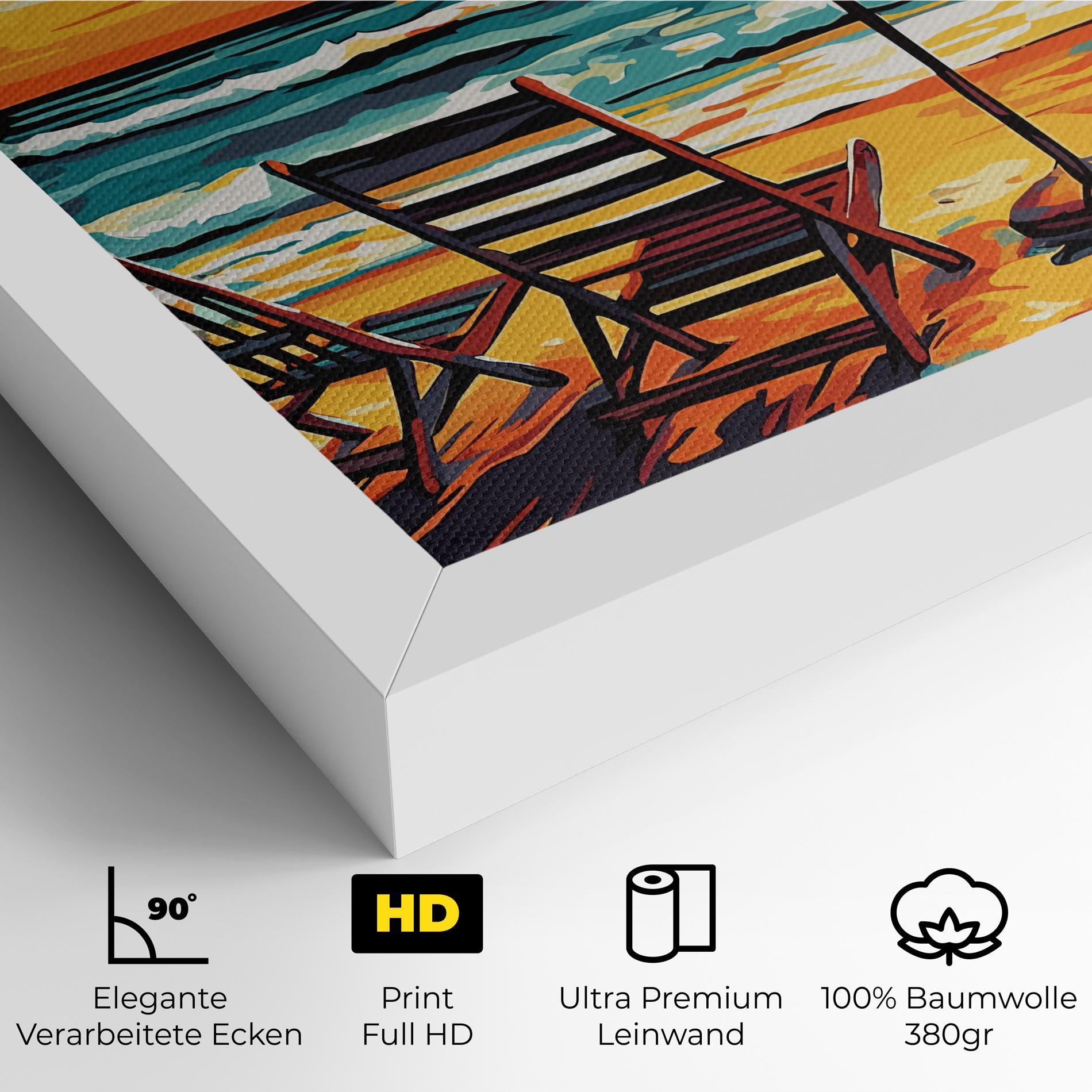 Leinwandbild Chair Sunset View mockup 4