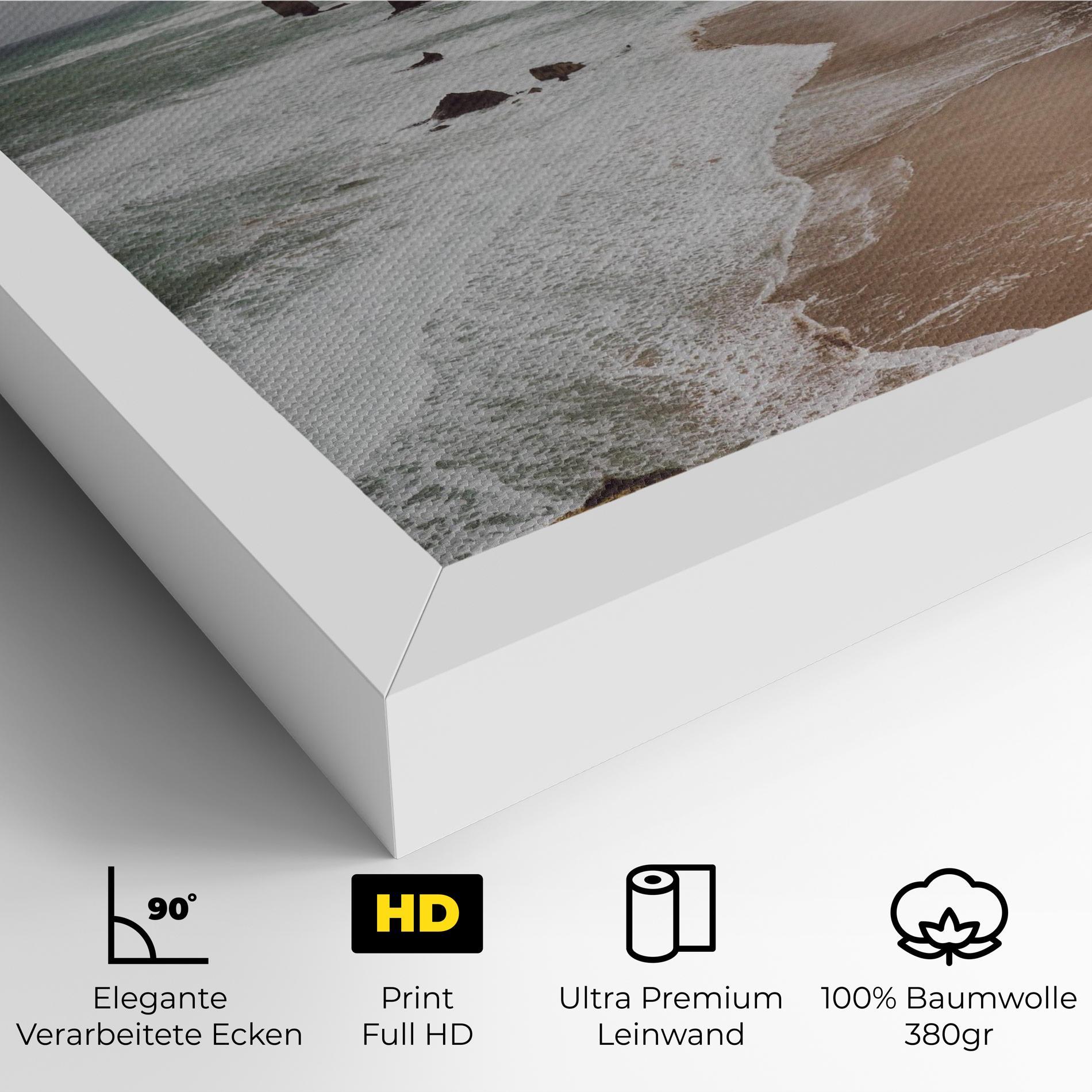 Leinwandbild Grey Clouds Beach mockup 4