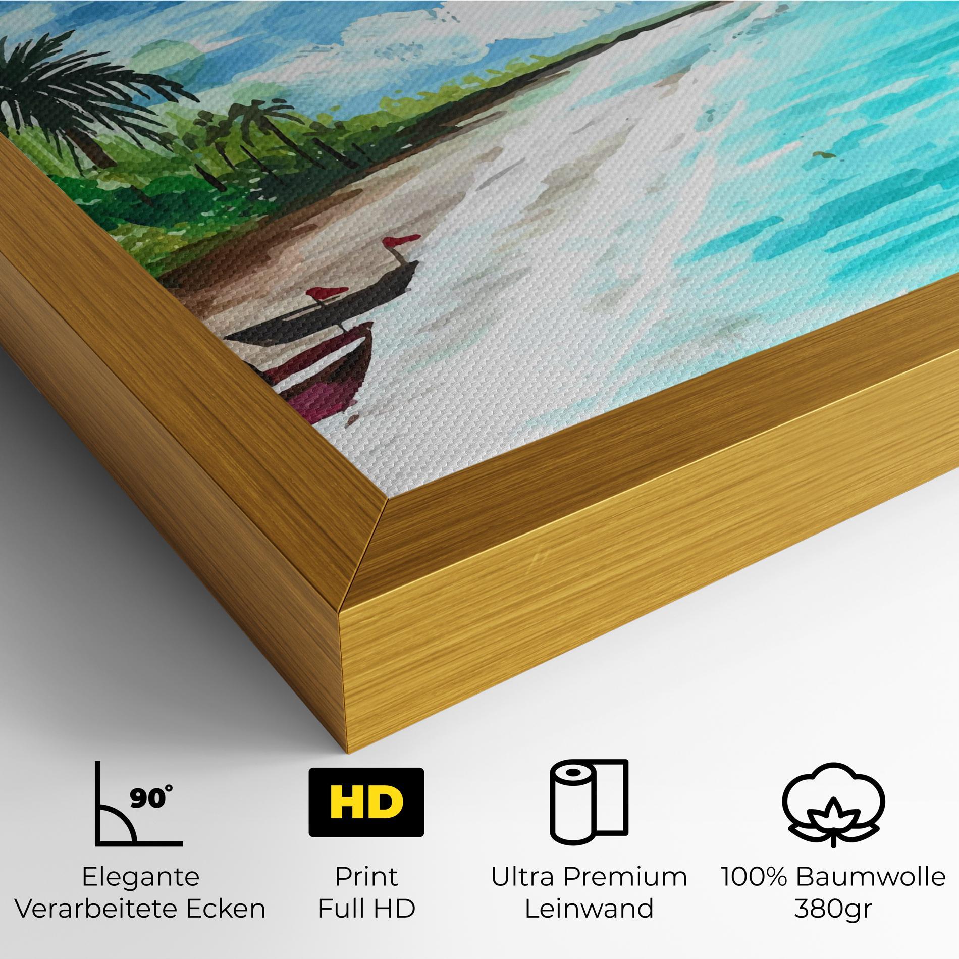 Leinwandbild Beach Painting Art mockup 4