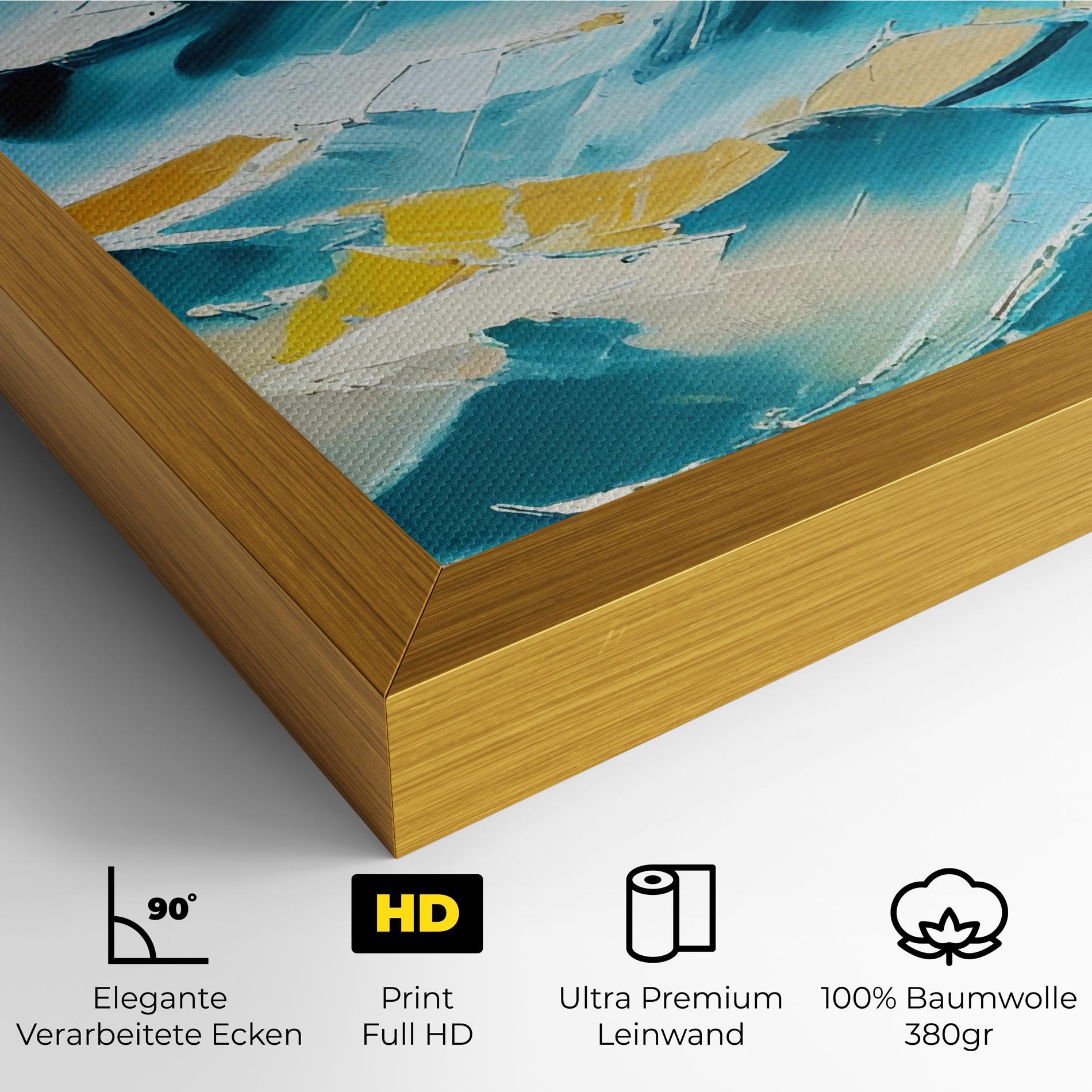Leinwandbild Blue Ocean Painting mockup 4