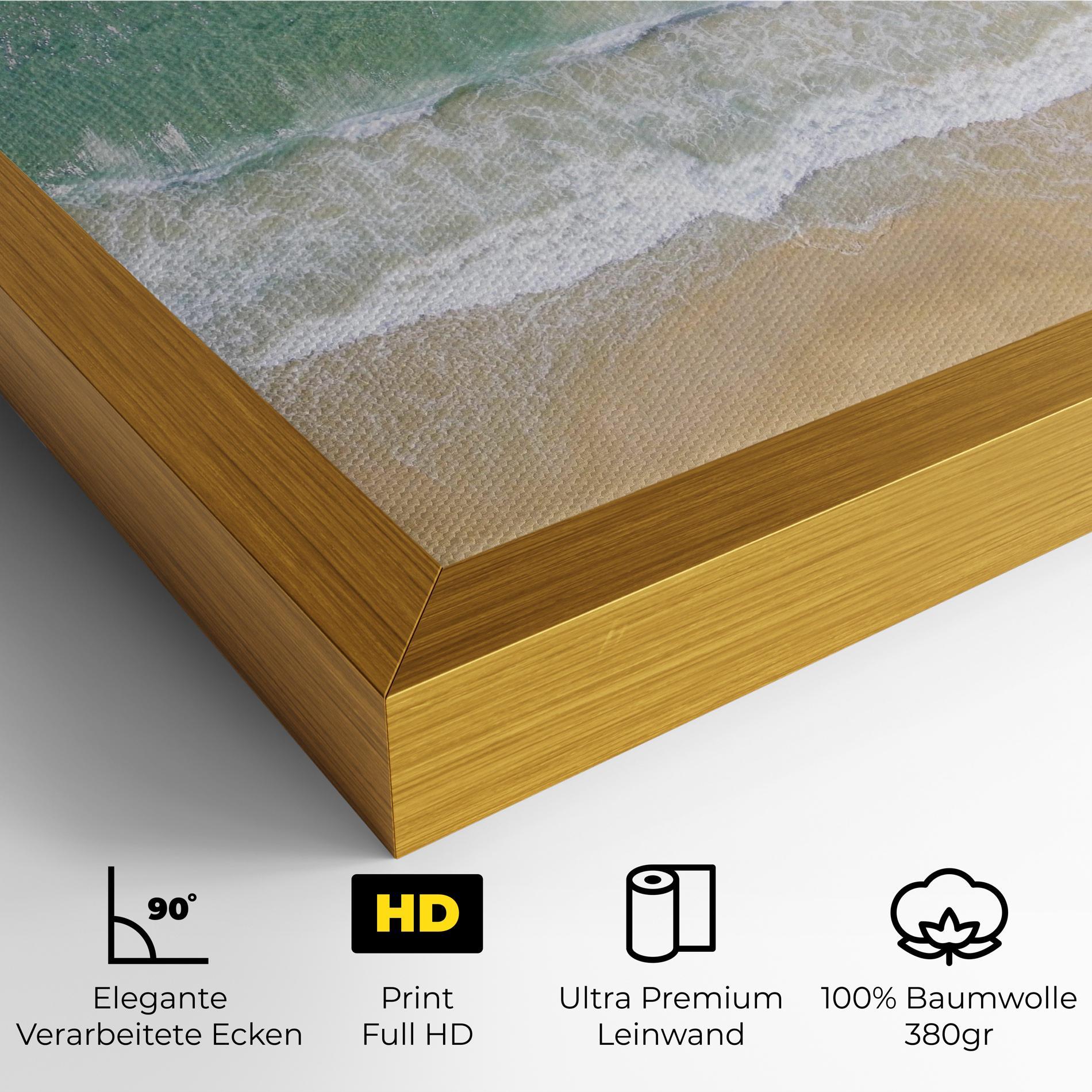 Leinwandbild Blue Waves Beach mockup 4