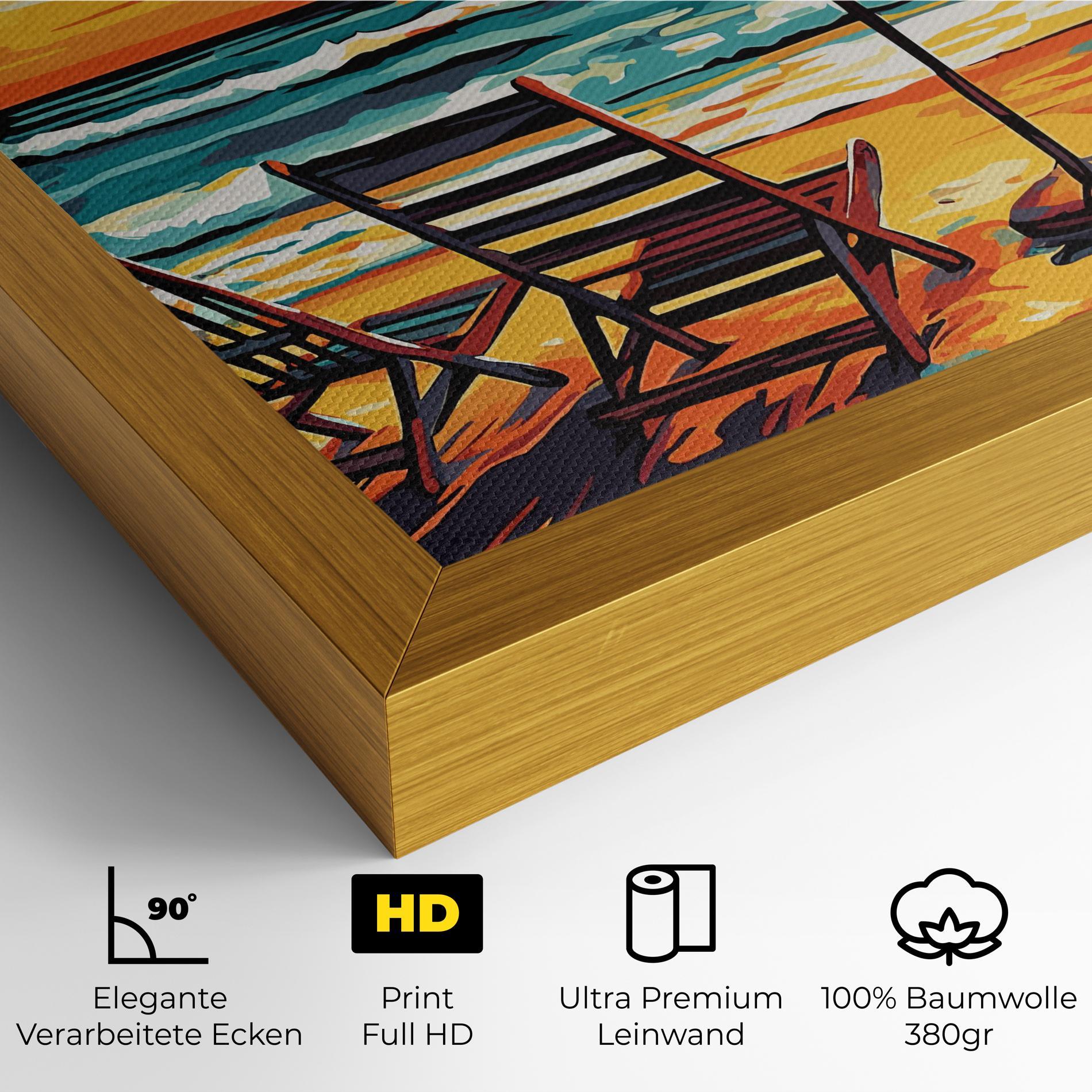 Leinwandbild Chair Sunset View mockup 4