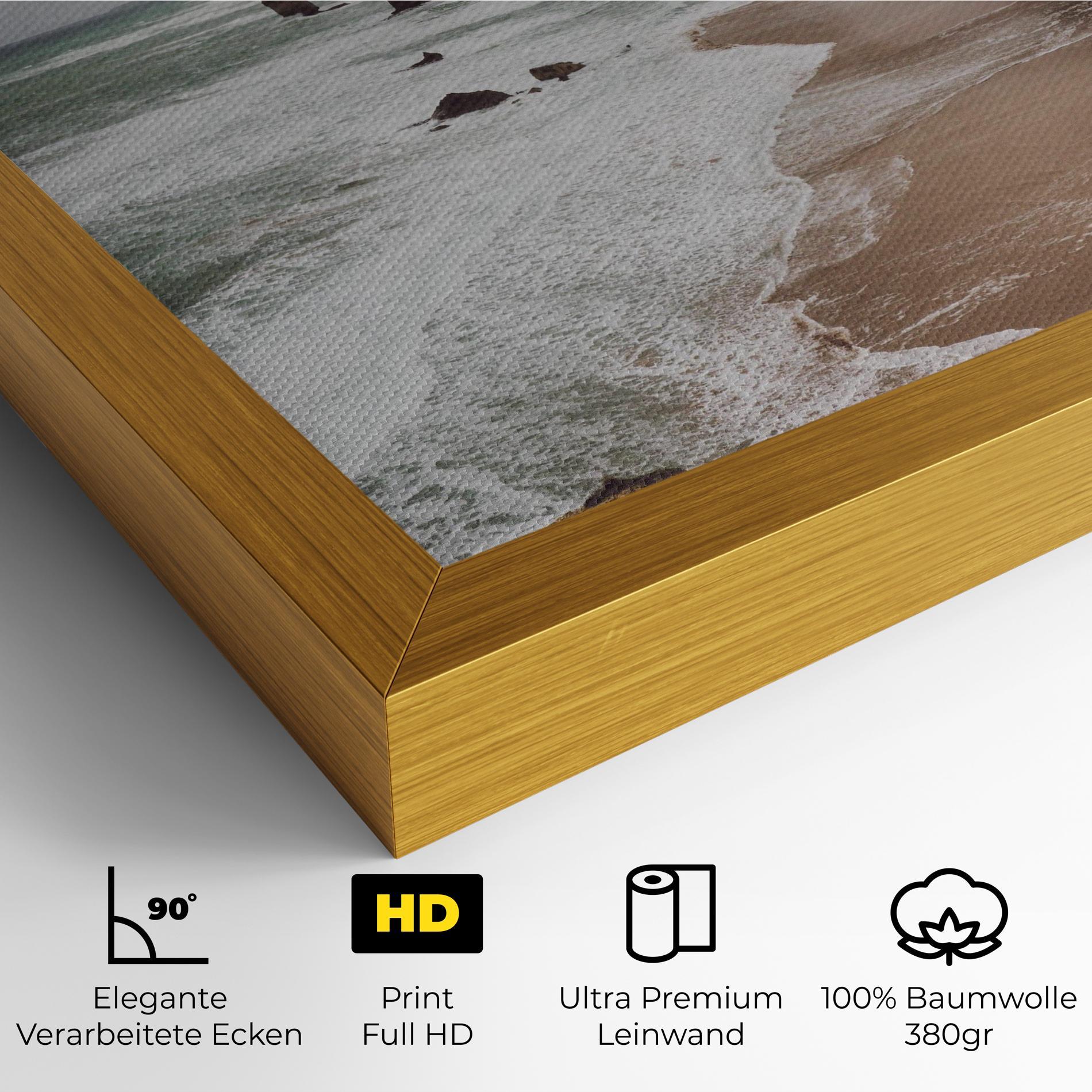 Leinwandbild Grey Clouds Beach mockup 4