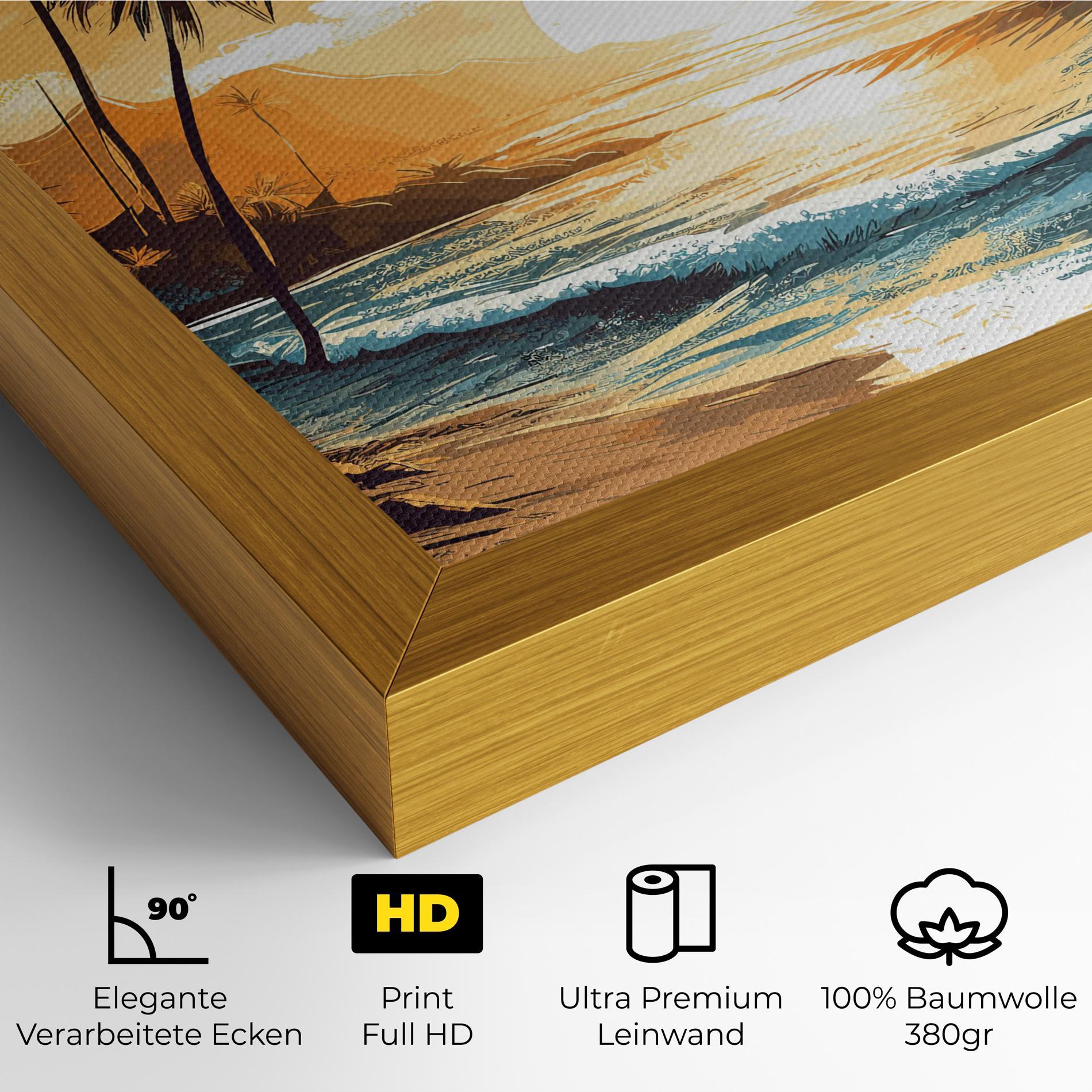 Leinwandbild Sunrise Beach View mockup 4