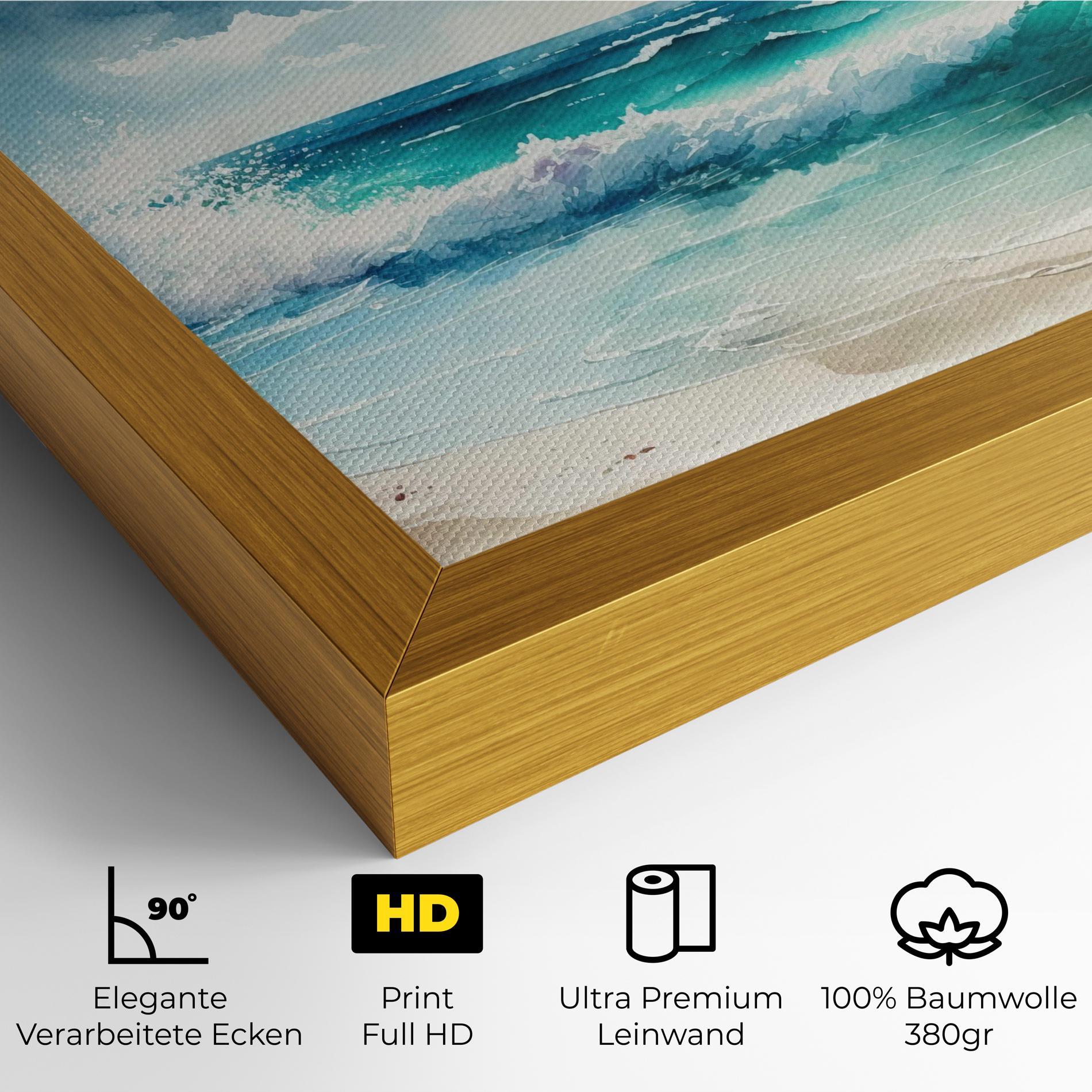 Leinwandbild Watercolor Sea Beach mockup 4