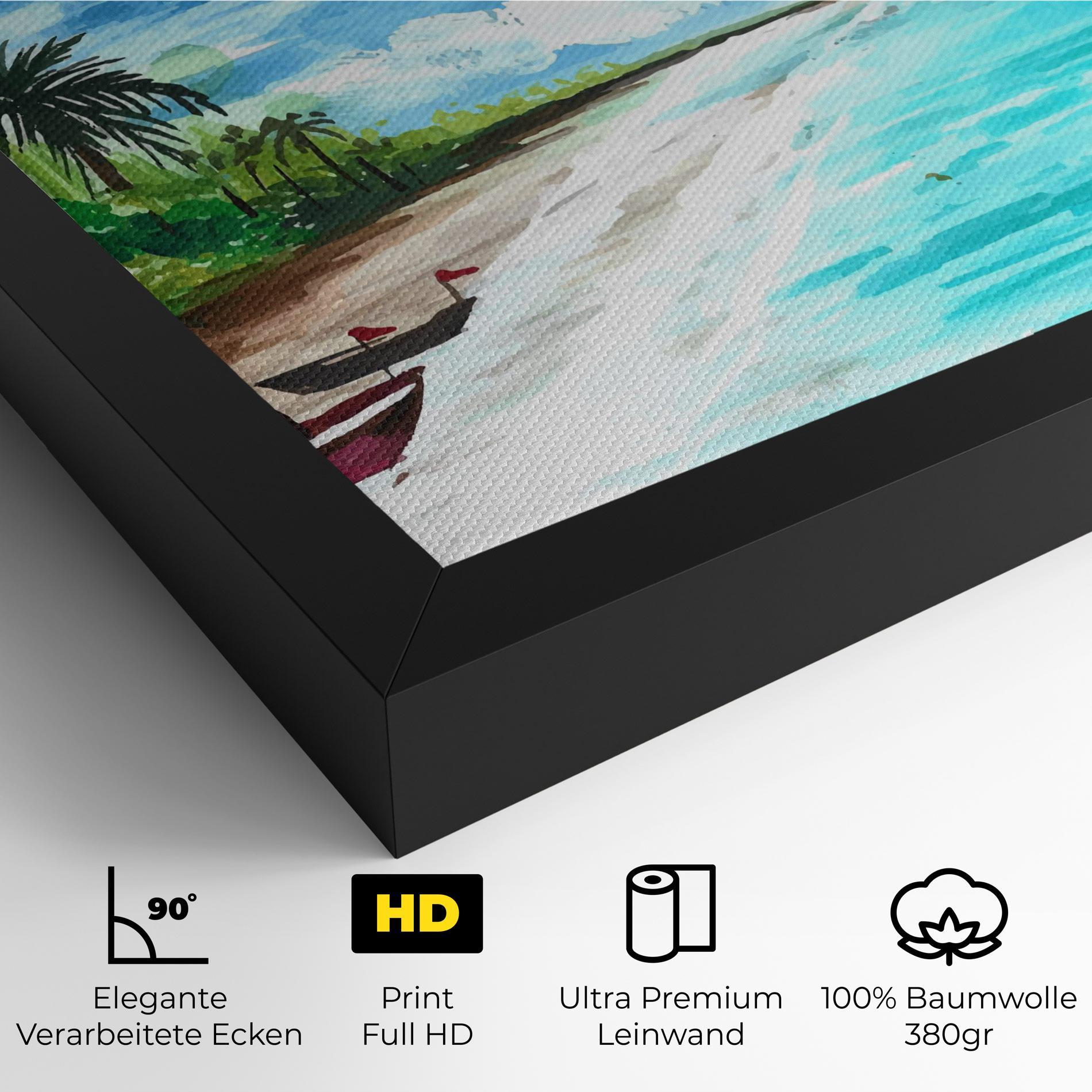 Leinwandbild Beach Painting Art mockup 4
