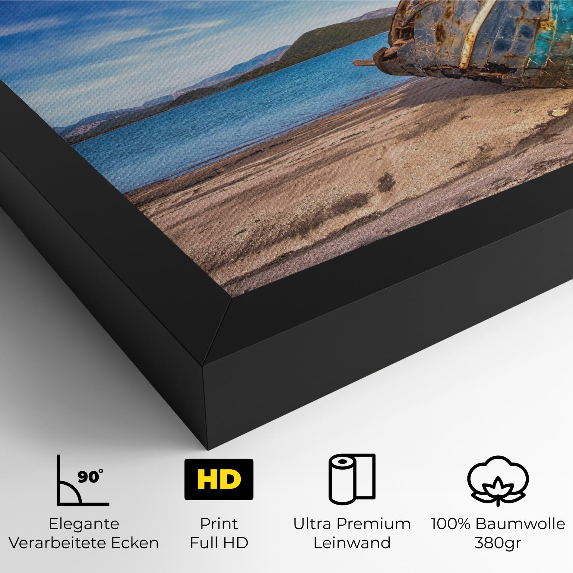 Leinwandbild Boat Blue Sky mockup 4