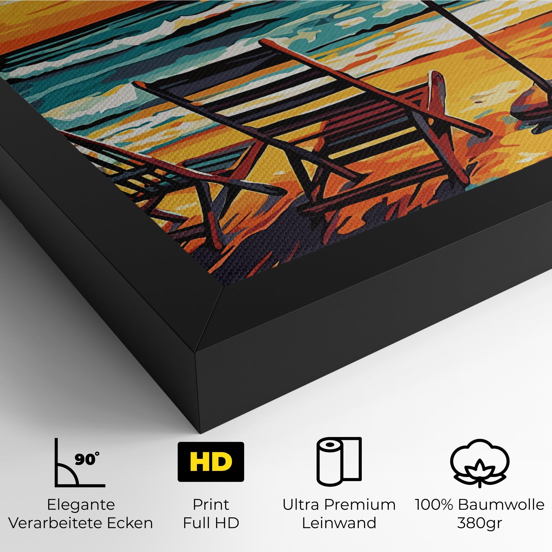 Leinwandbild Chair Sunset View mockup 4