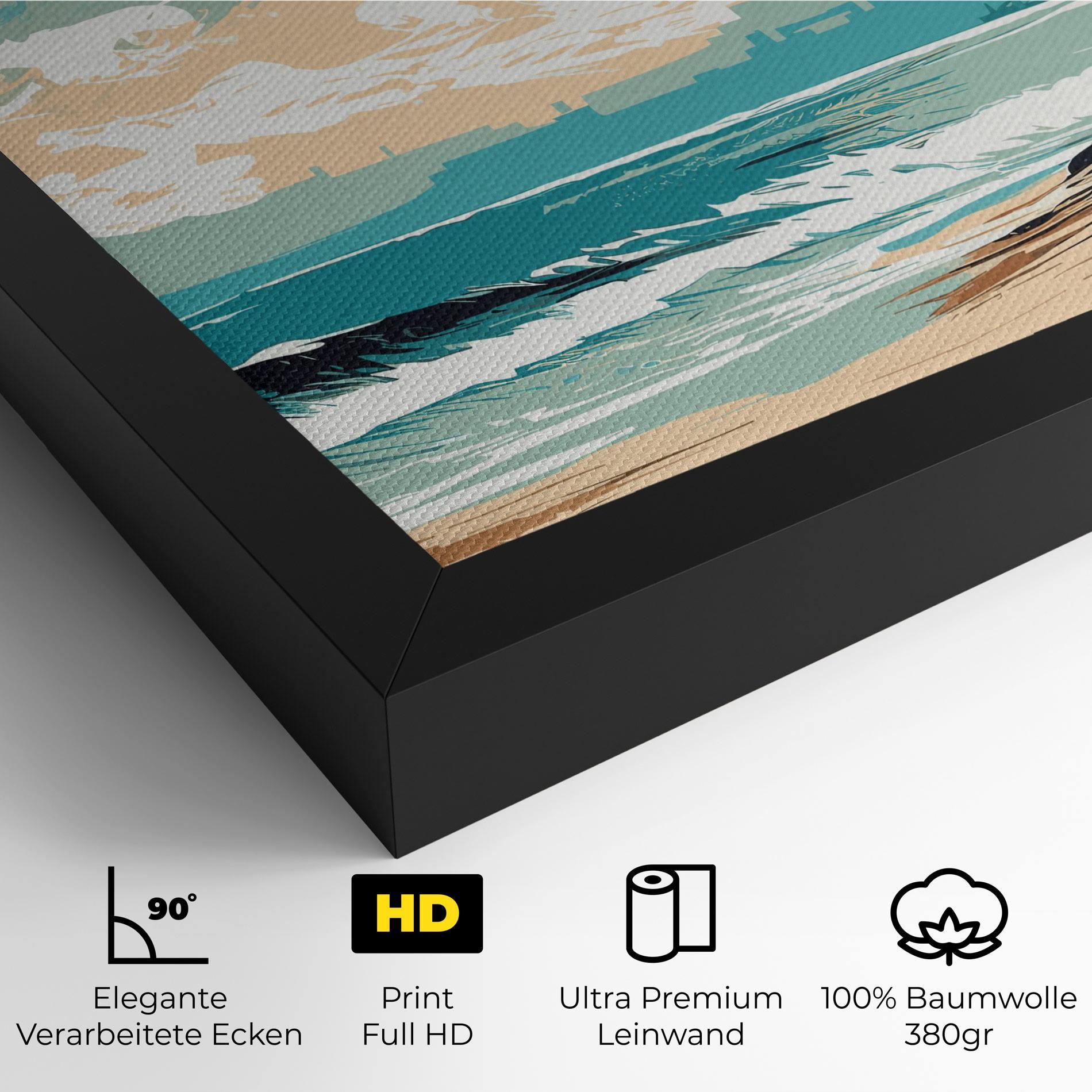 Leinwandbild Cream Blue Beach mockup 4