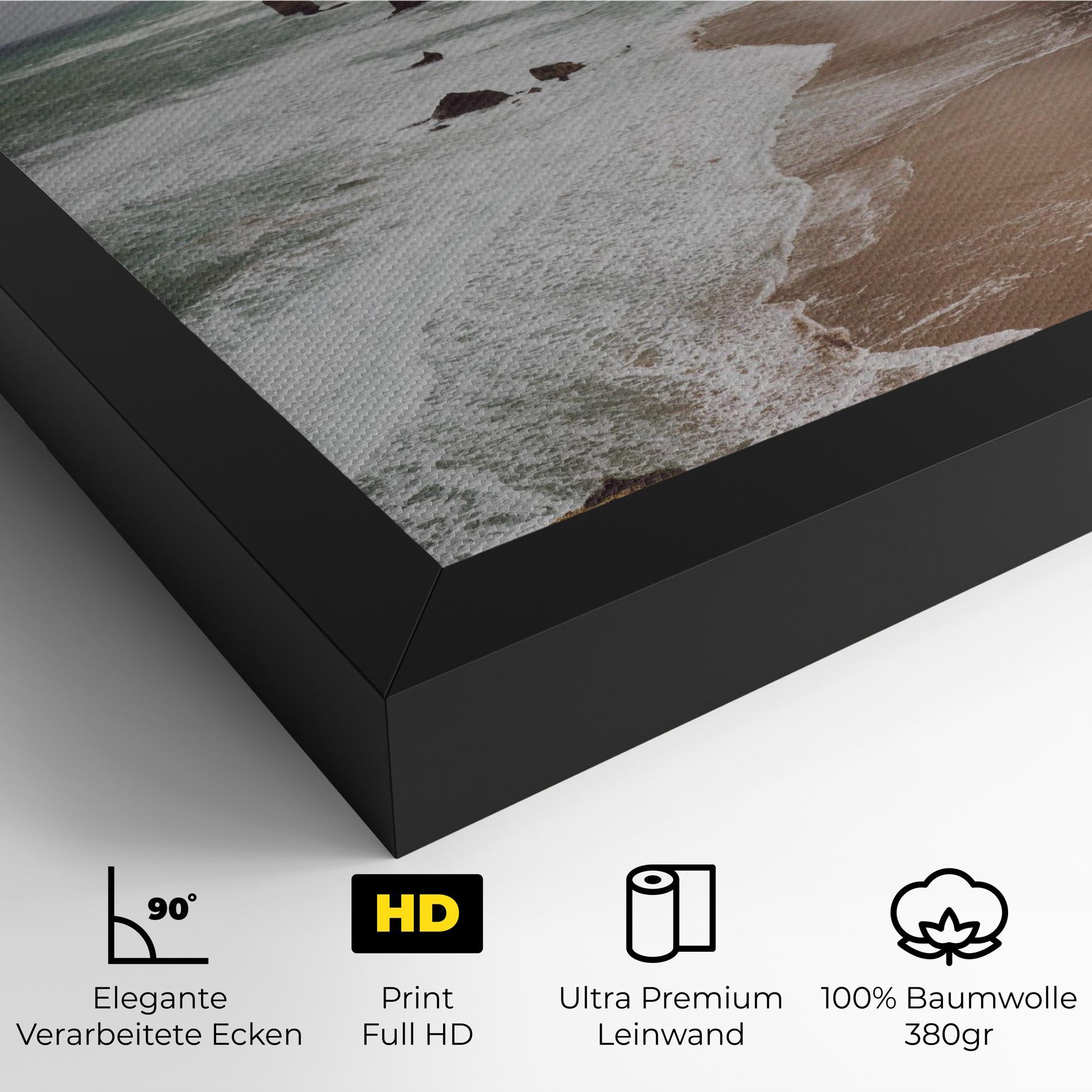 Leinwandbild Grey Clouds Beach mockup 4