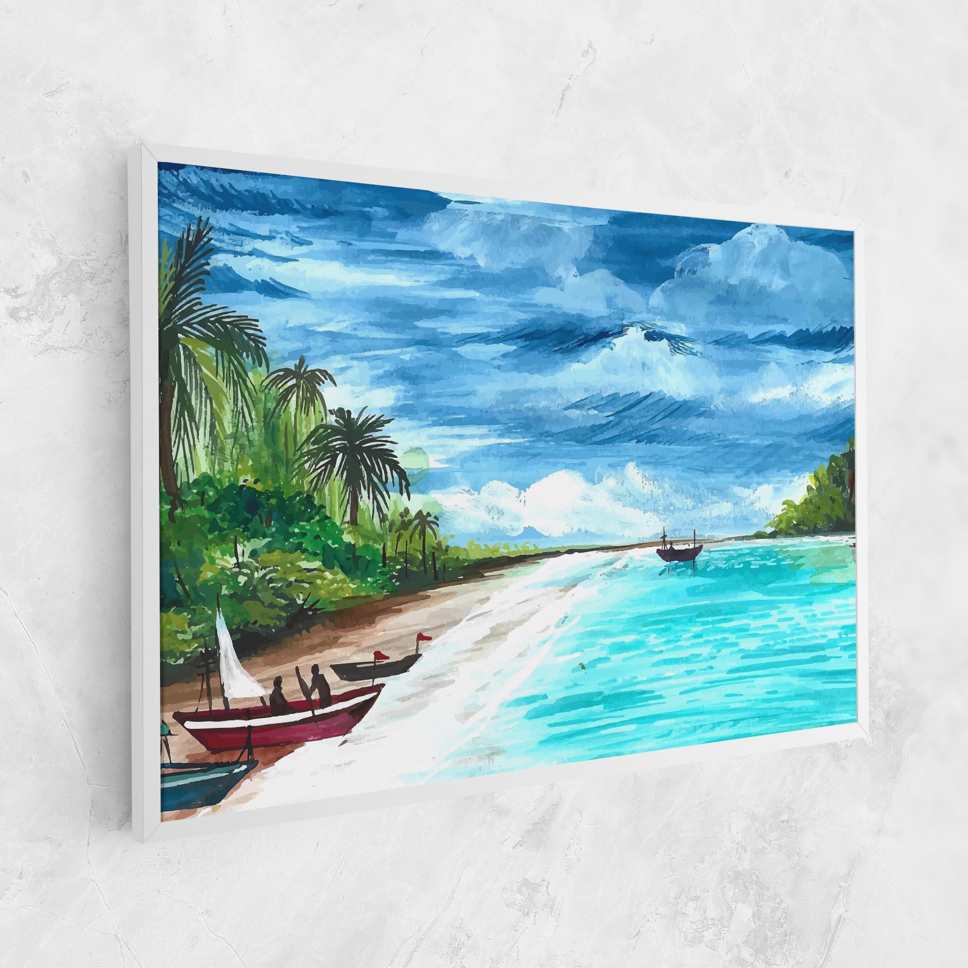 Leinwandbild Beach Painting Art mockup 1