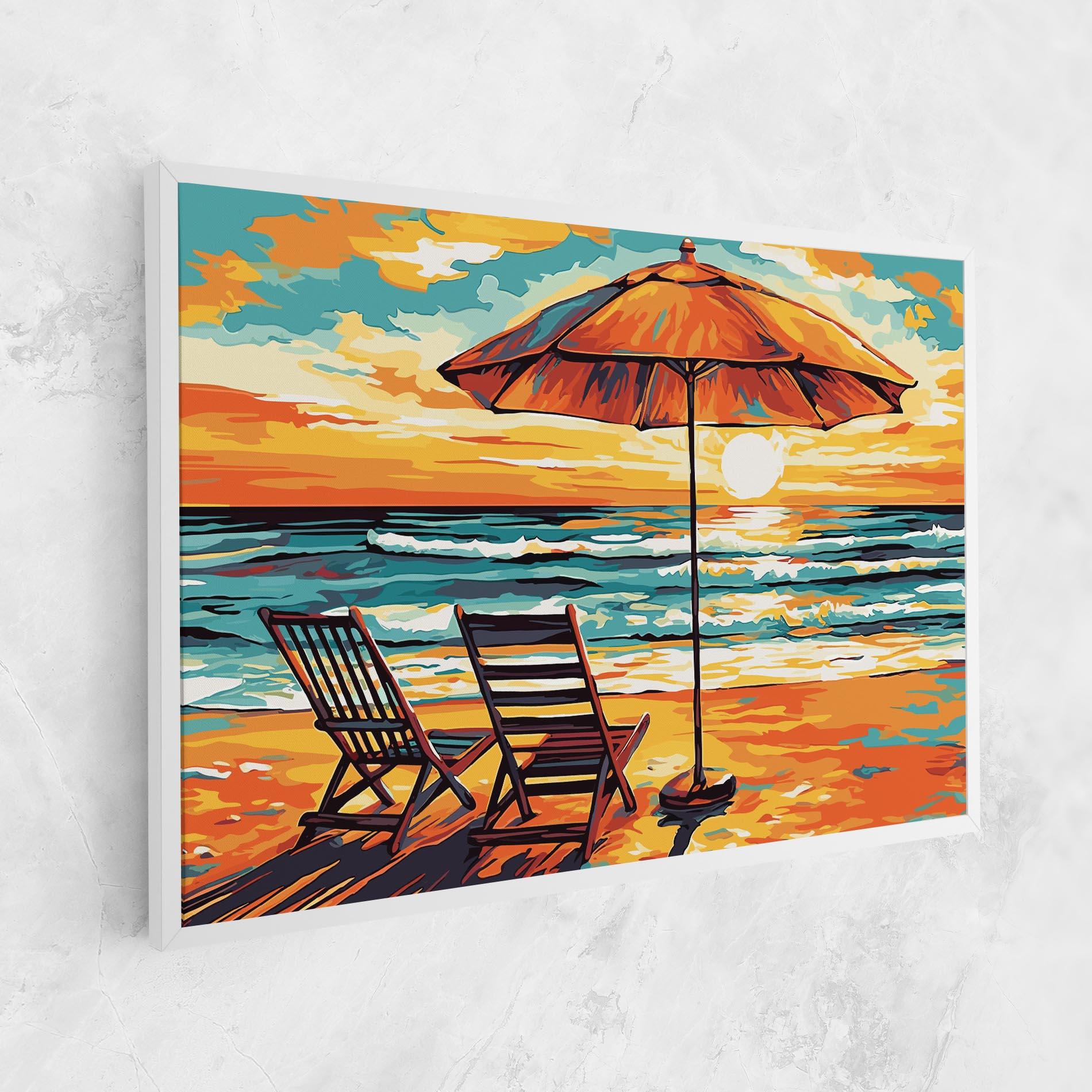 Leinwandbild Chair Sunset View mockup 1