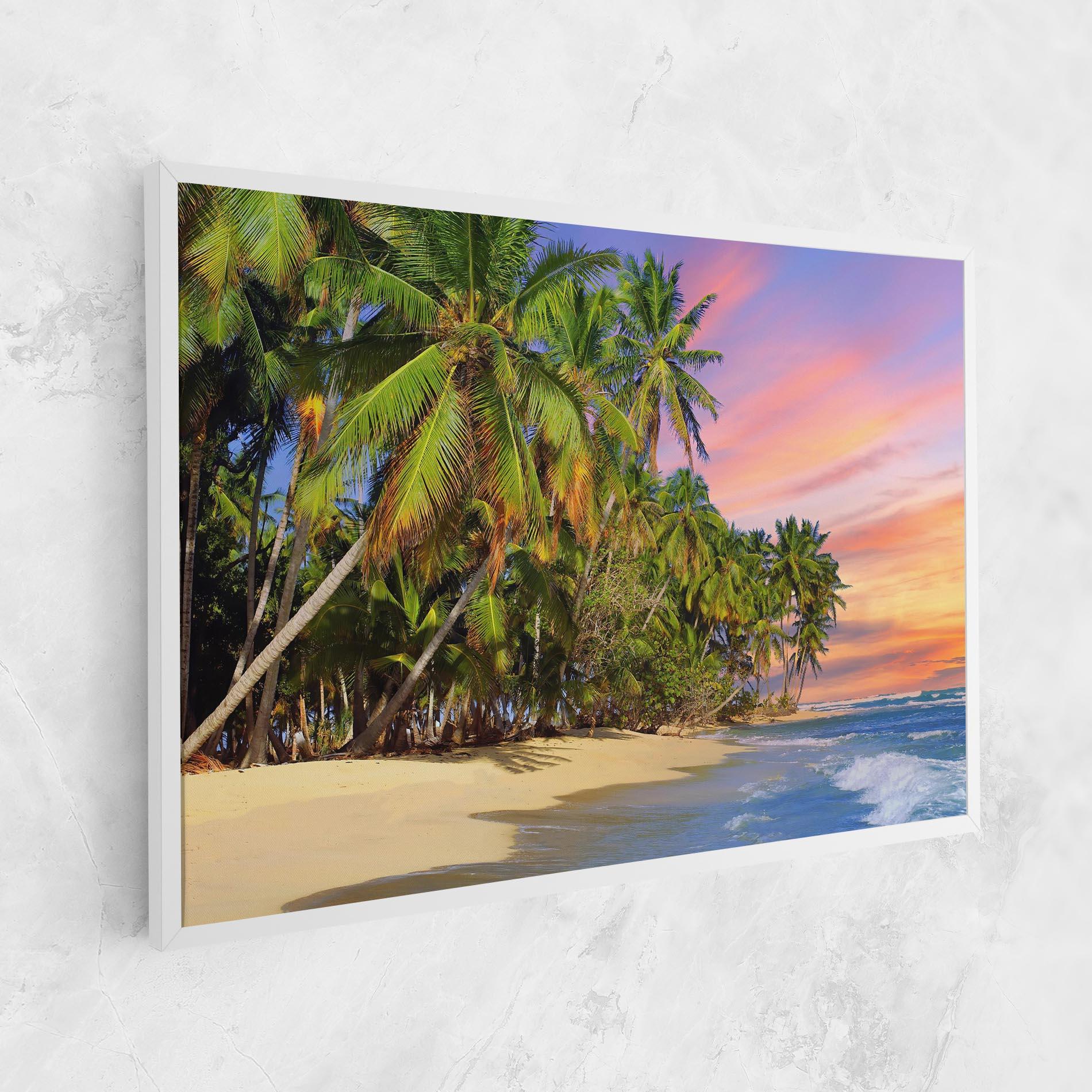 Leinwandbild Coconut Tree Sunset mockup 1