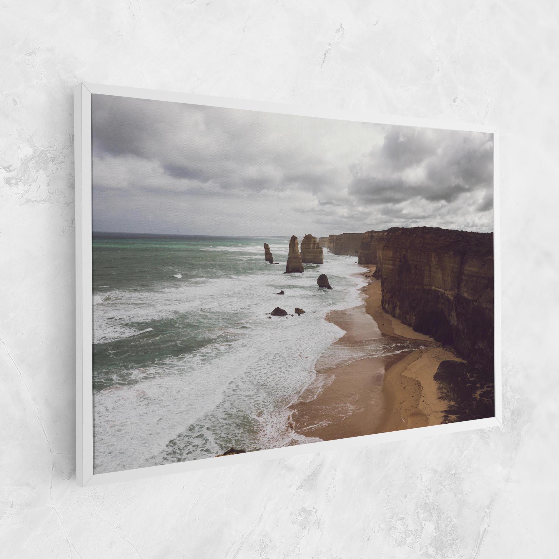Leinwandbild Grey Clouds Beach mockup 1
