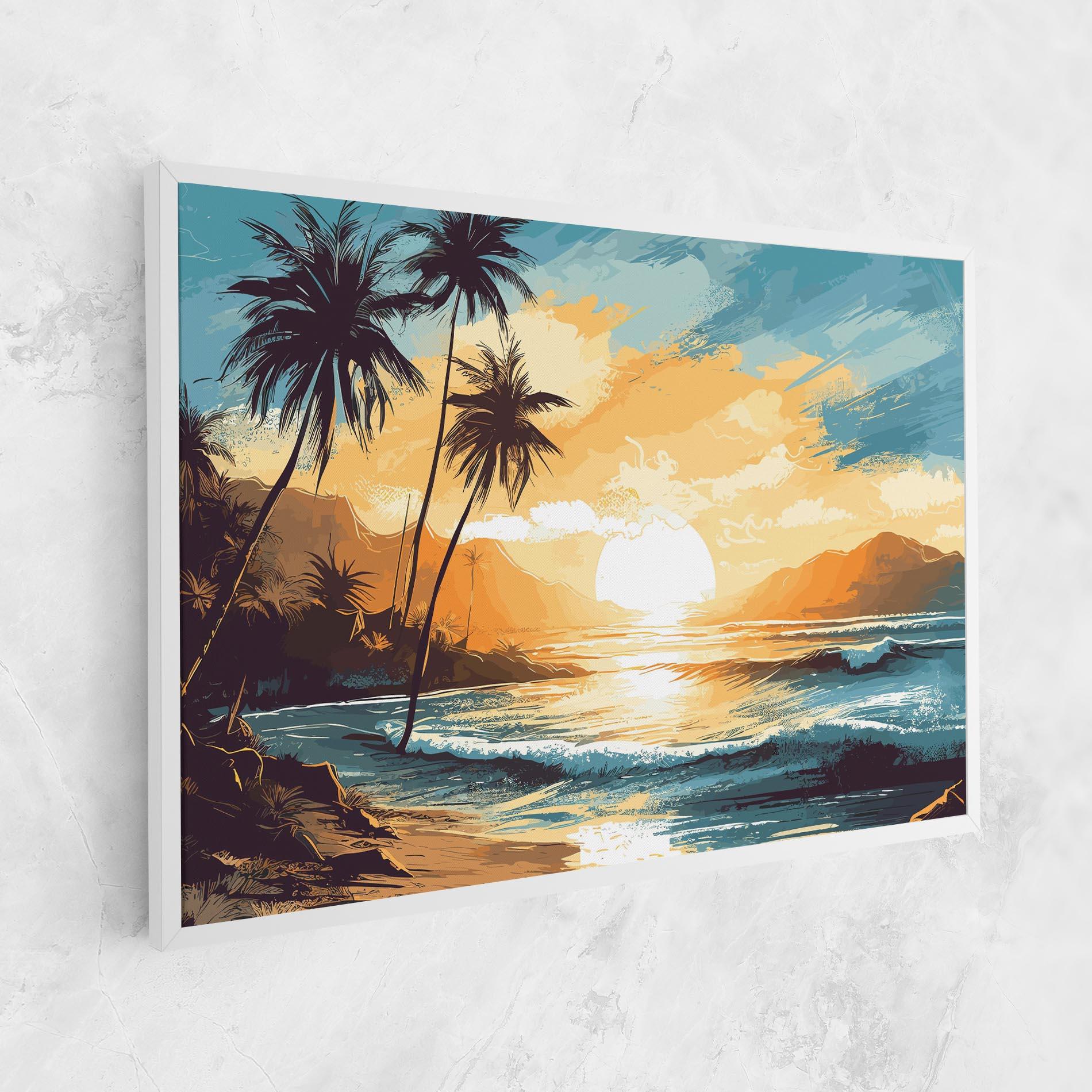 Leinwandbild Sunrise Beach View mockup 1