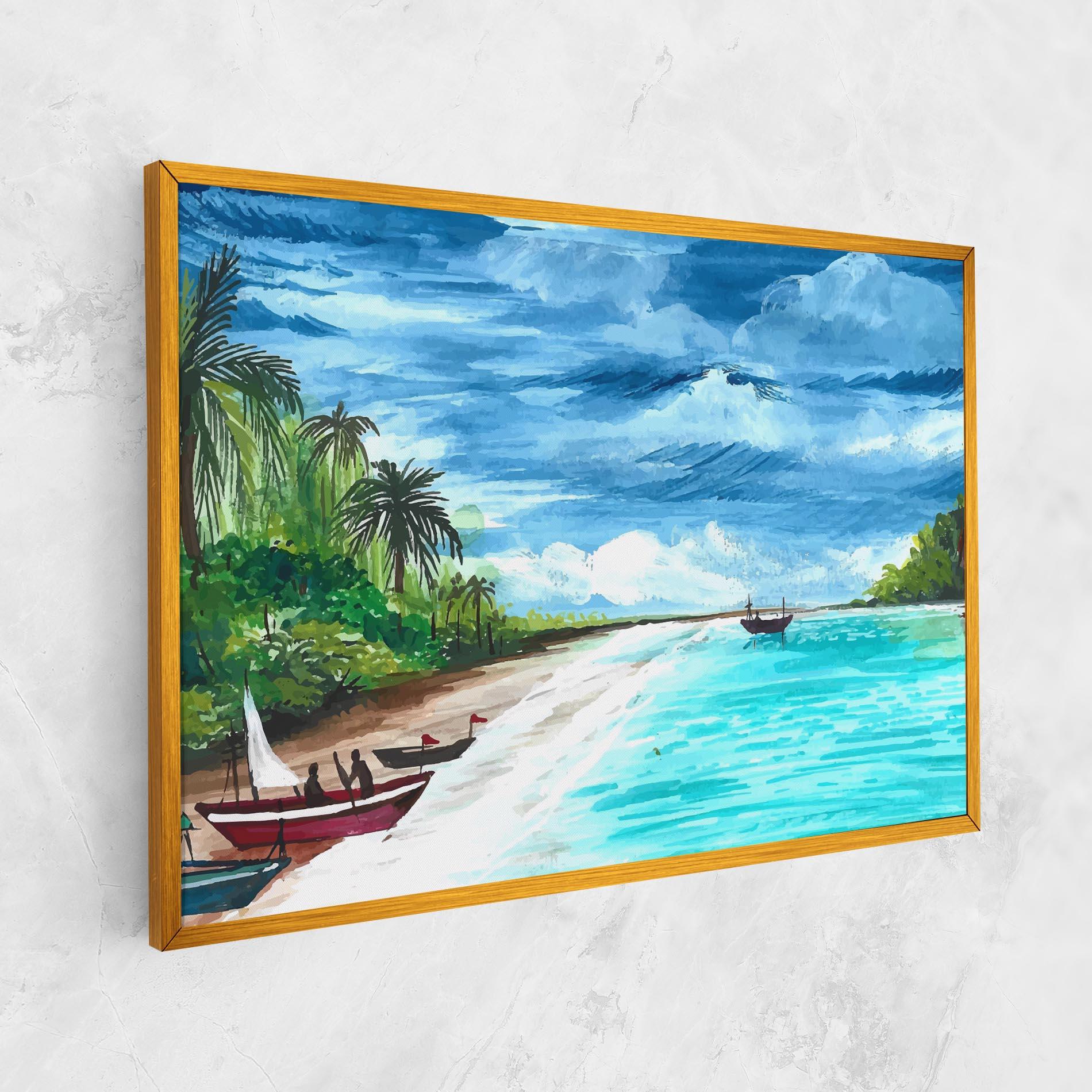 Leinwandbild Beach Painting Art mockup 1