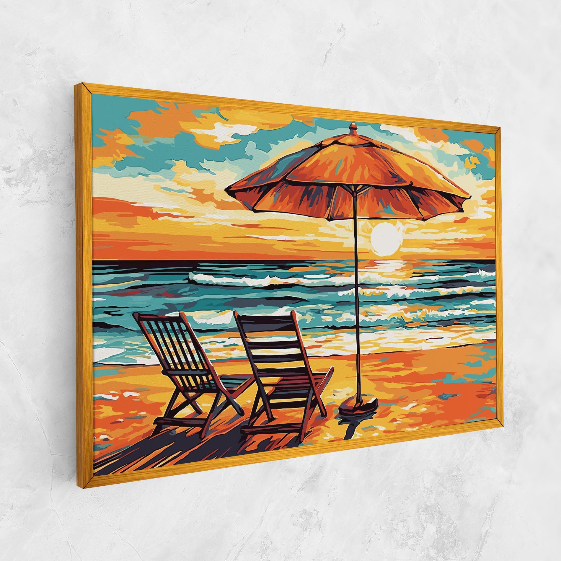 Leinwandbild Chair Sunset View mockup 1