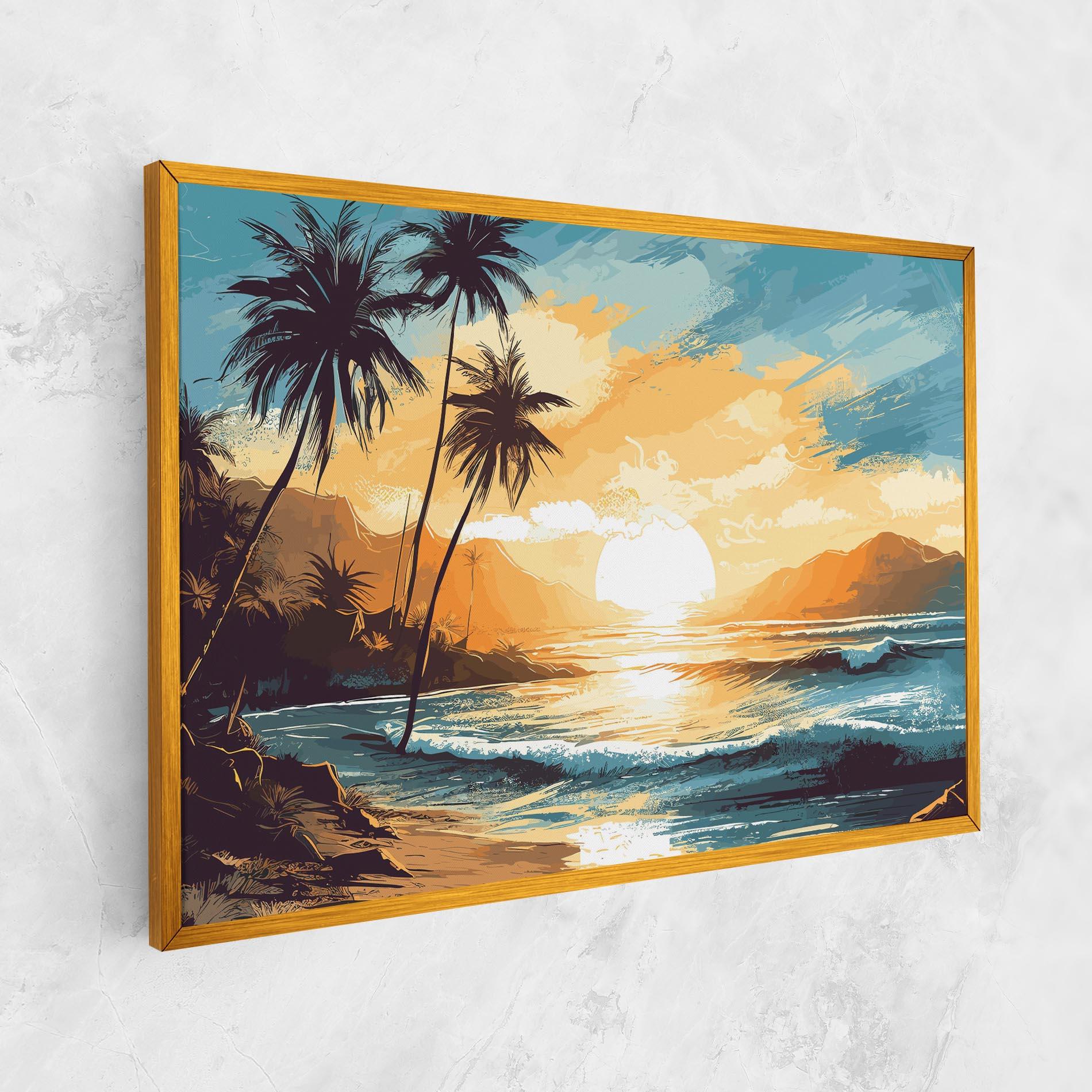 Leinwandbild Sunrise Beach View mockup 1