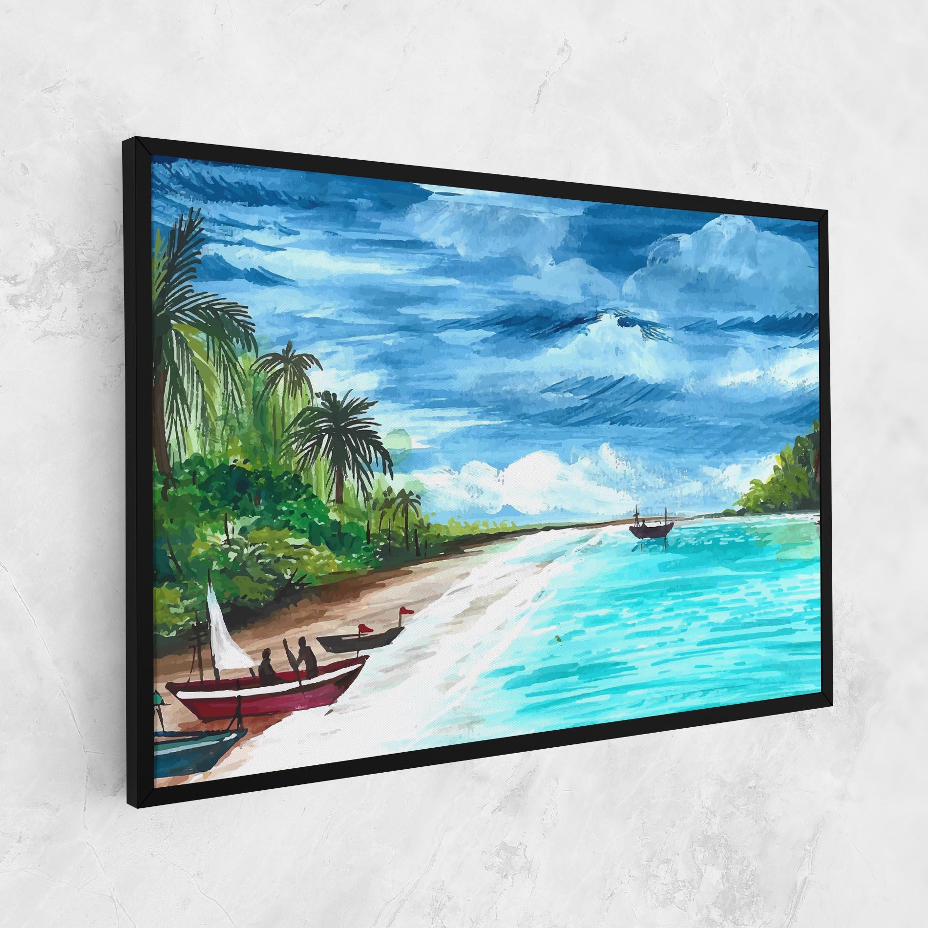 Leinwandbild Beach Painting Art mockup 1