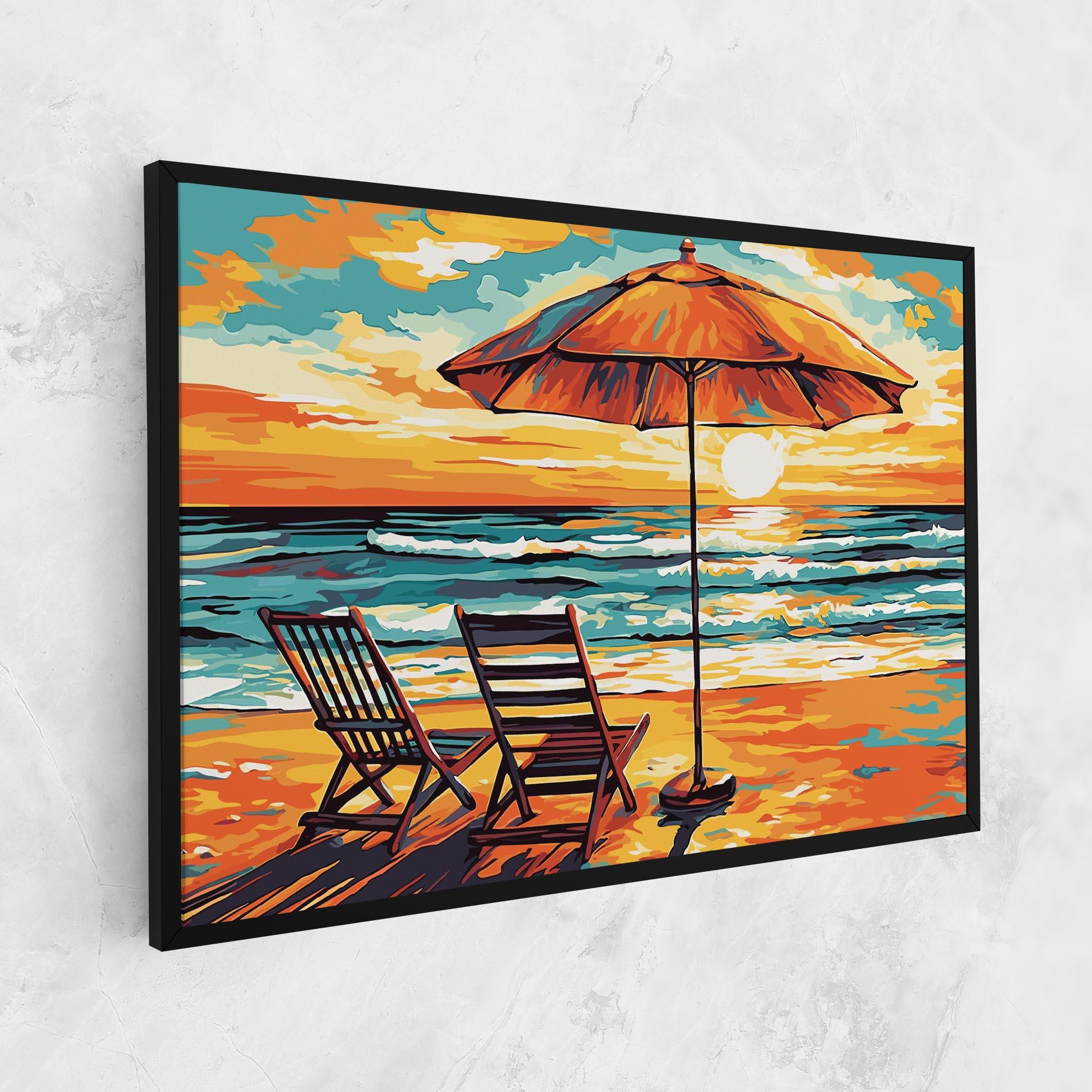Leinwandbild Chair Sunset View mockup 1