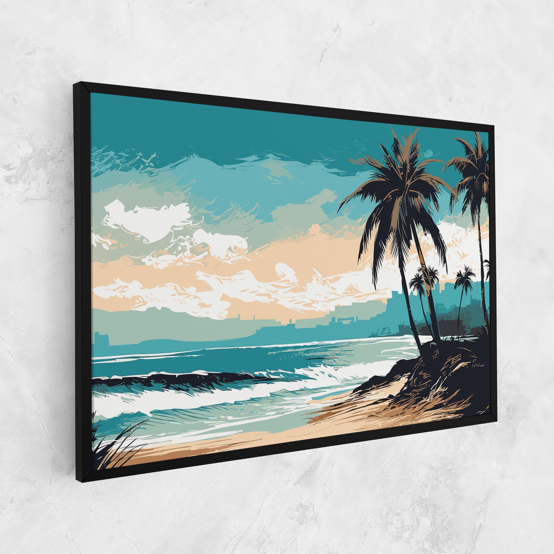 Leinwandbild Cream Blue Beach mockup 1
