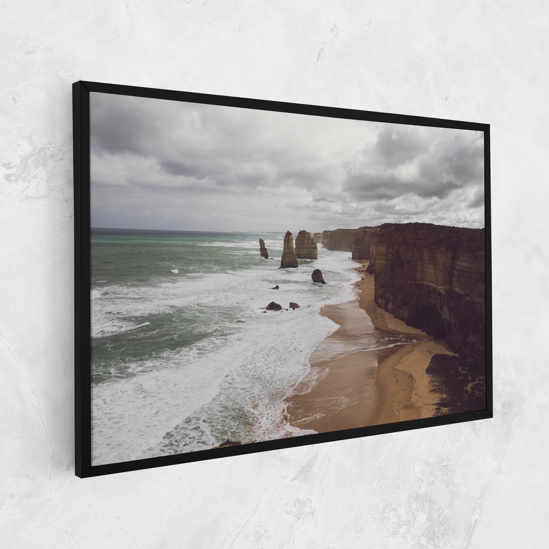 Leinwandbild Grey Clouds Beach mockup 1