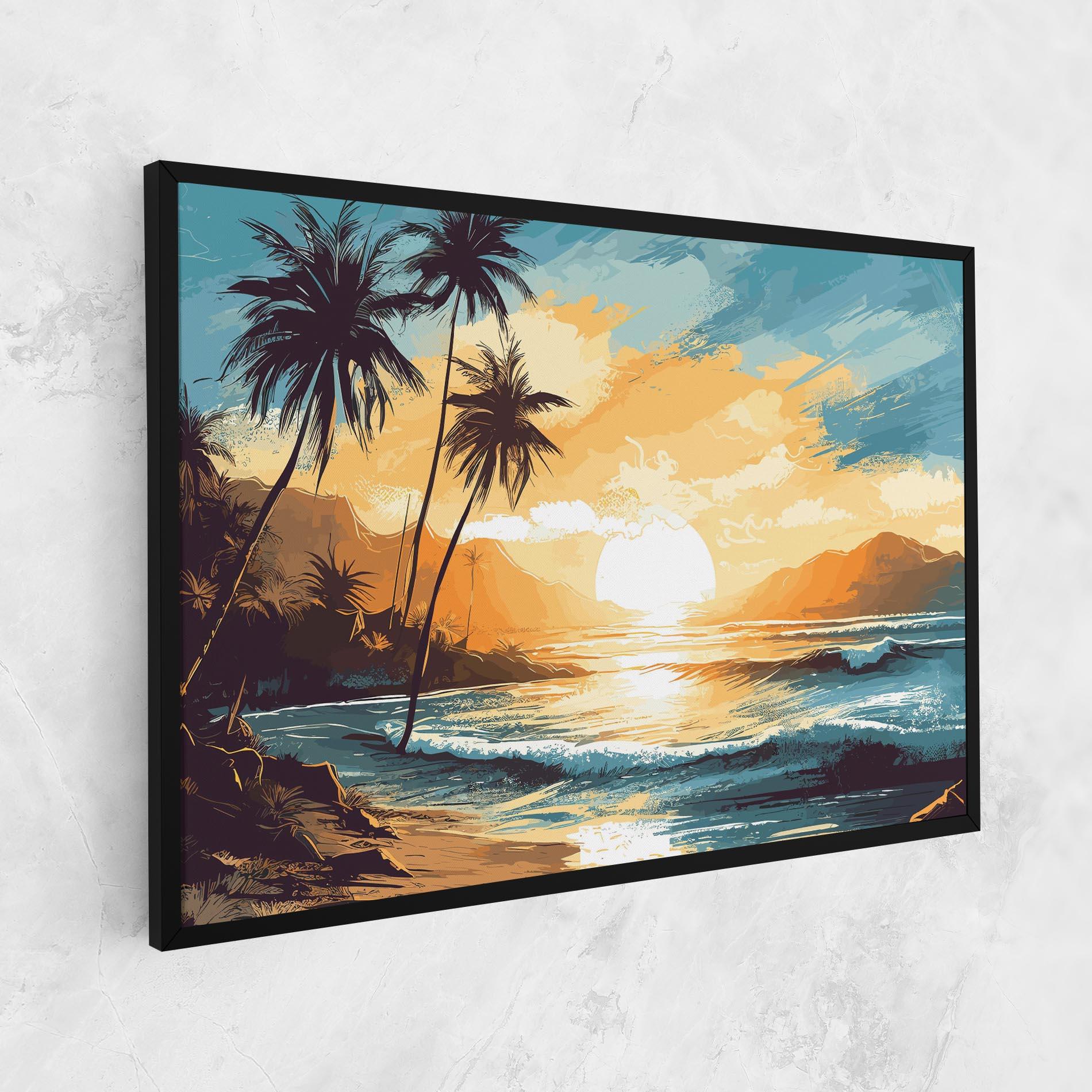 Leinwandbild Sunrise Beach View mockup 1