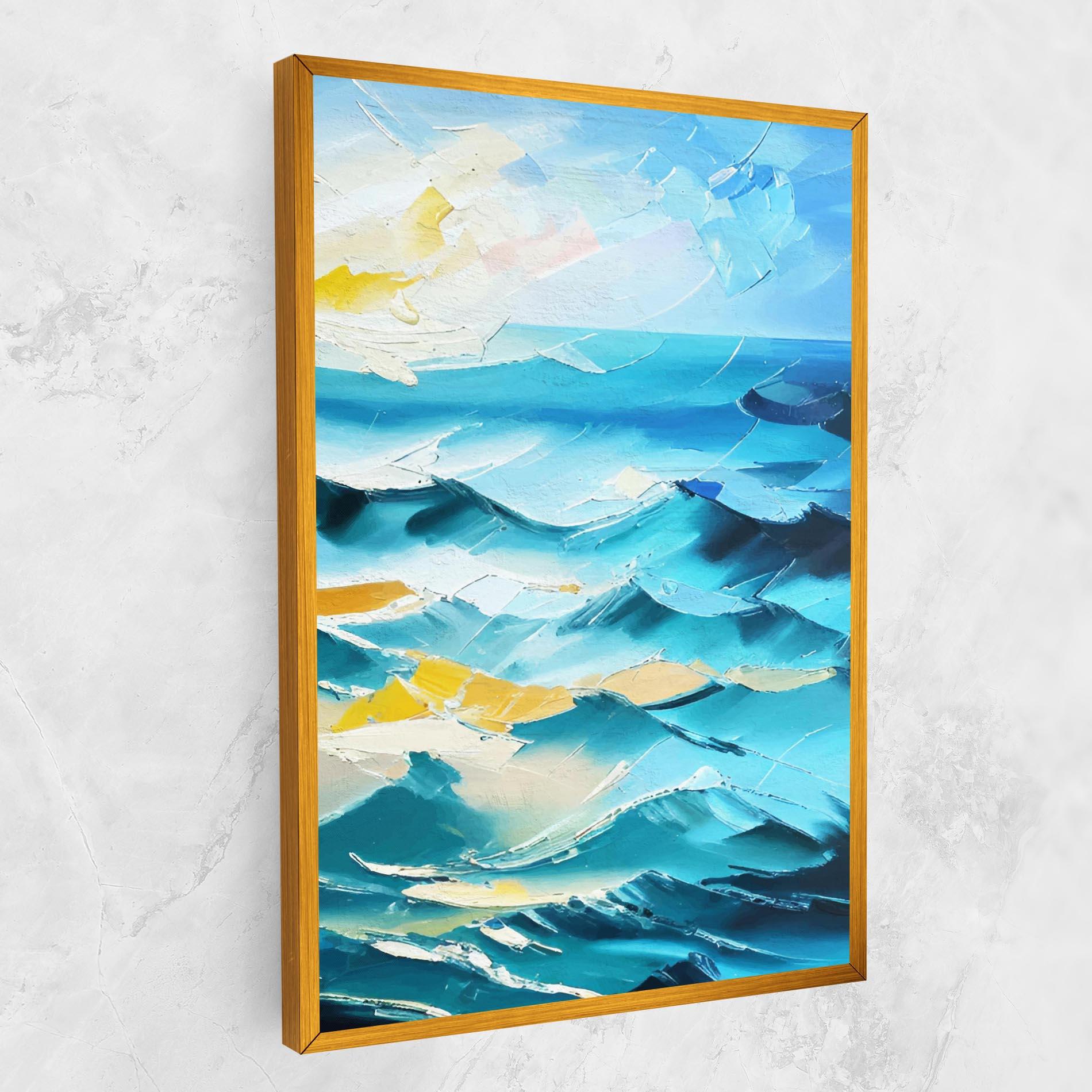 Leinwandbild Blue Ocean Painting mockup 1