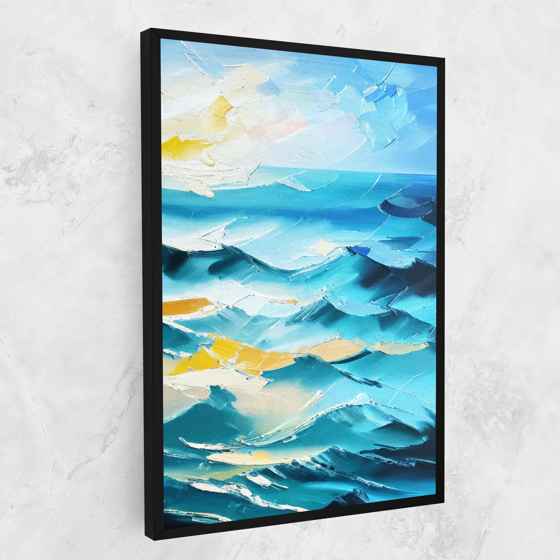 Leinwandbild Blue Ocean Painting mockup 1
