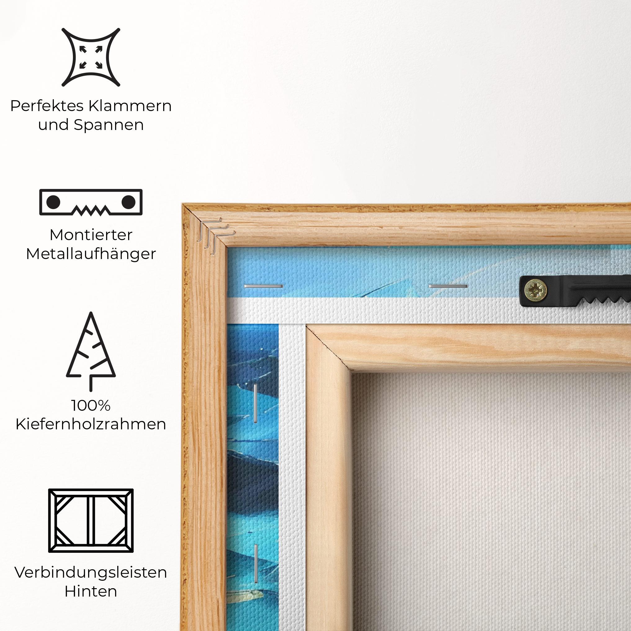 Leinwandbild Blue Ocean Painting mockup 5