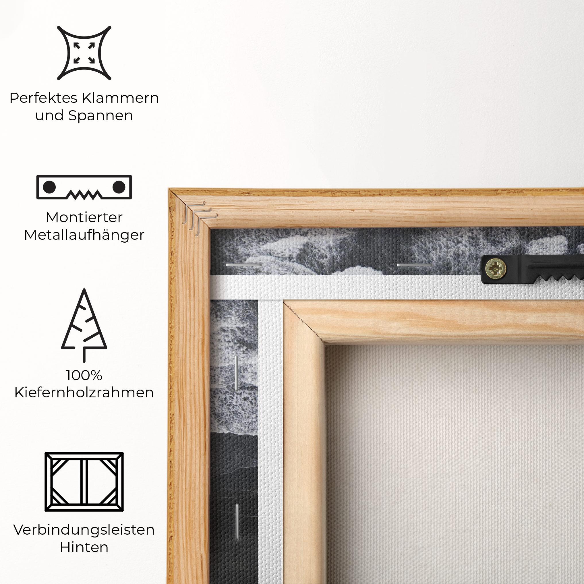 Leinwandbild Grey Waves Beach mockup 5