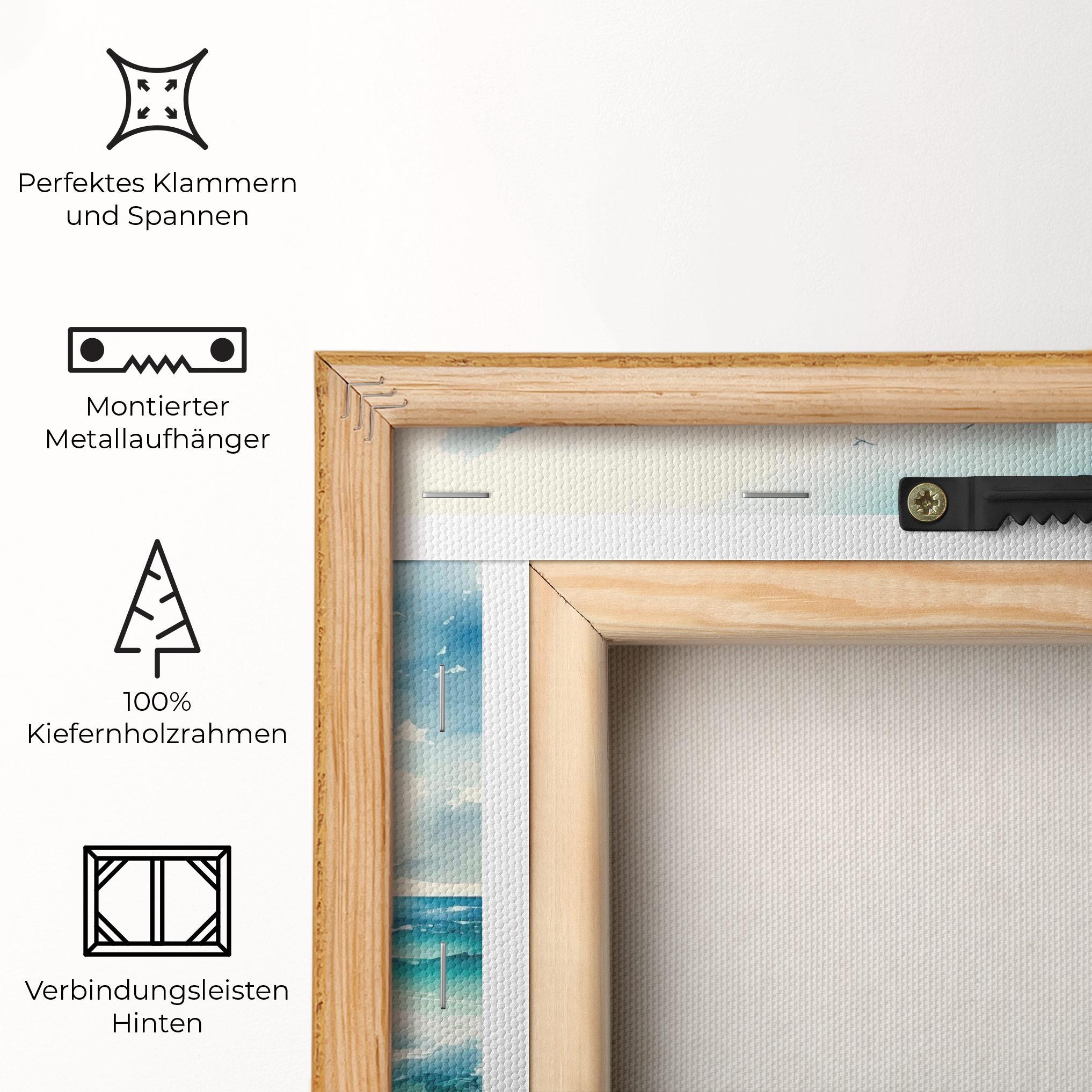 Leinwandbild Watercolor Sea Beach mockup 5