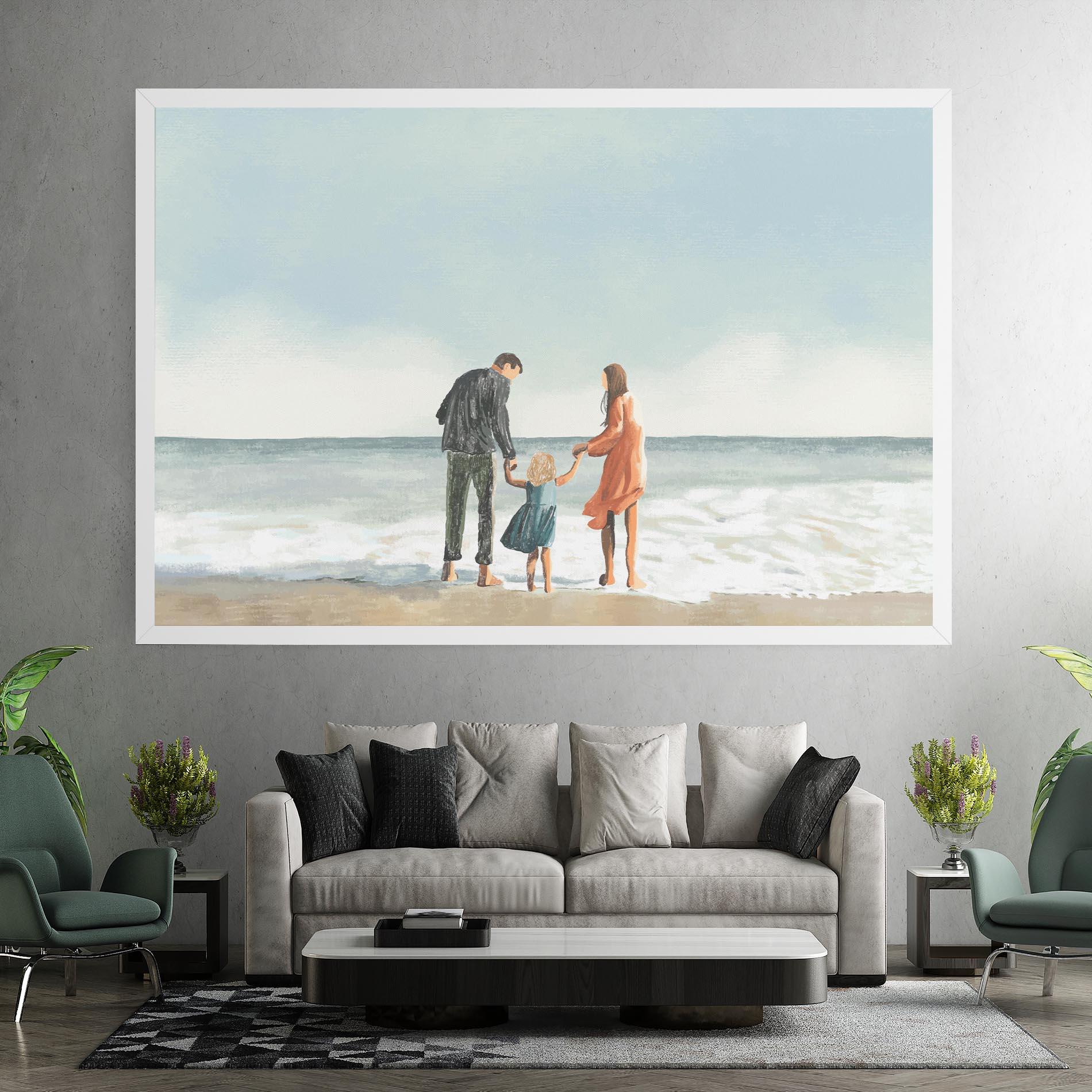 Leinwandbild Beach Family mockup 7