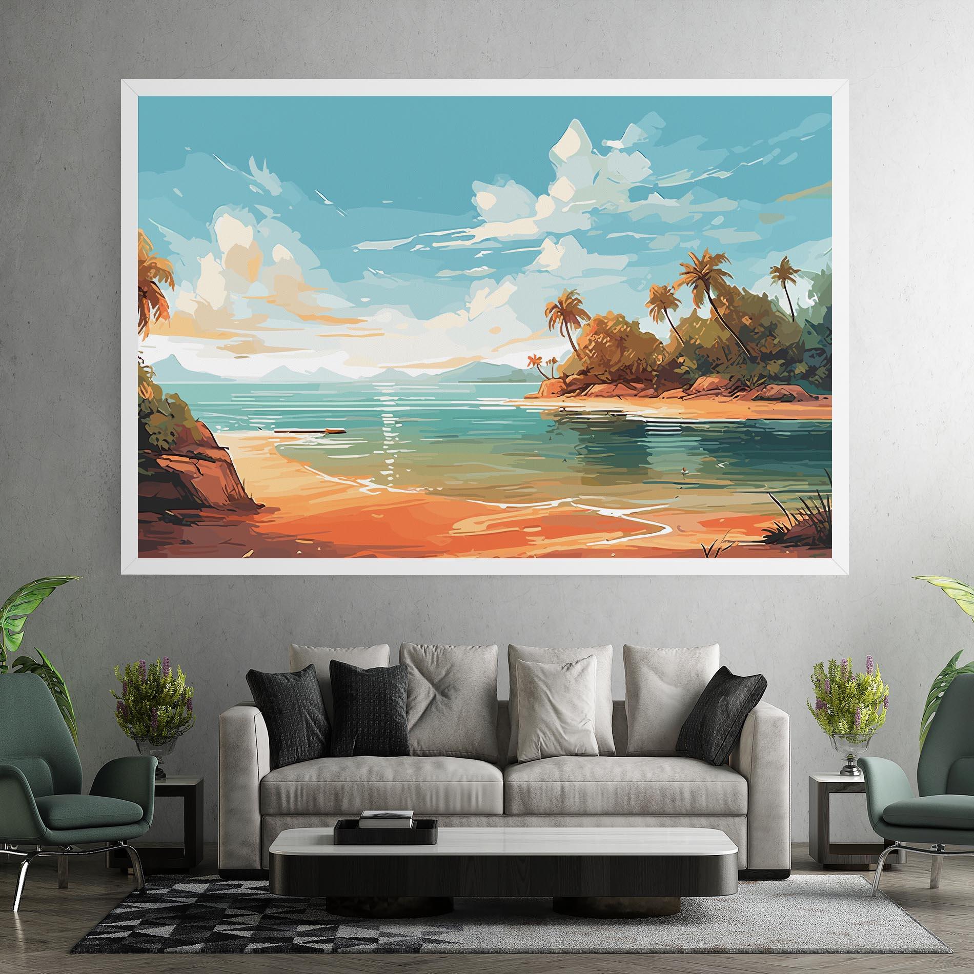 Leinwandbild Blue Sky Beach mockup 7