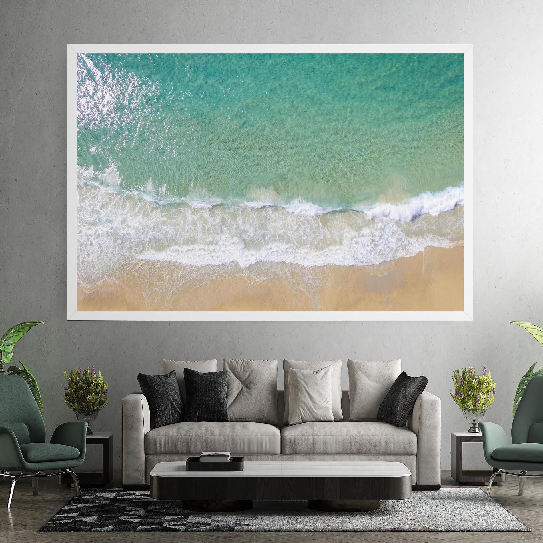 Leinwandbild Blue Waves Beach mockup 7