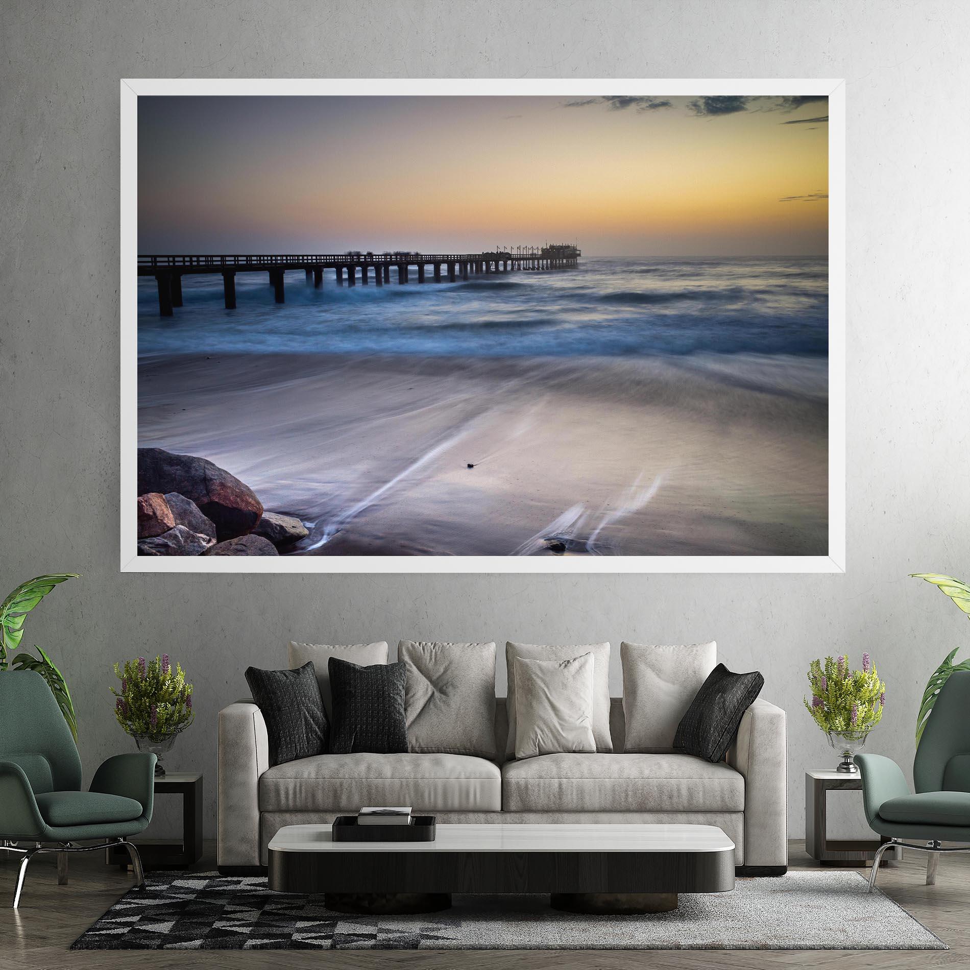 Leinwandbild Empty Pretty Beach mockup 7