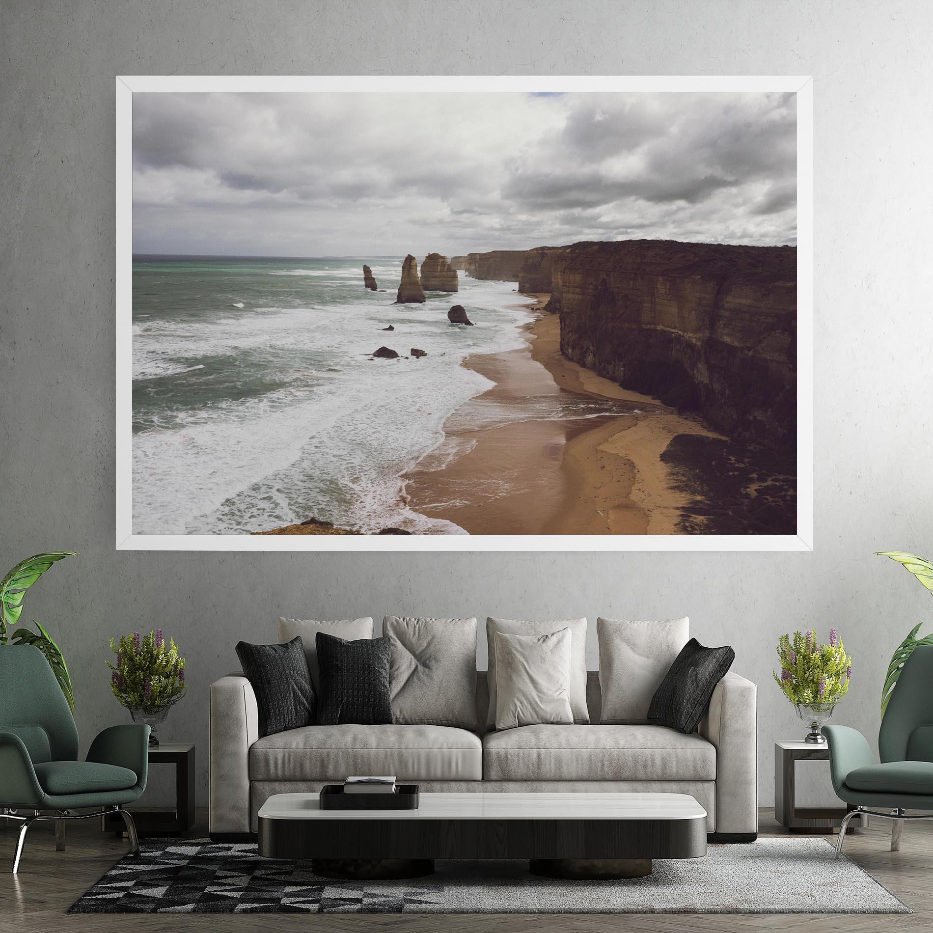 Leinwandbild Grey Clouds Beach mockup 7