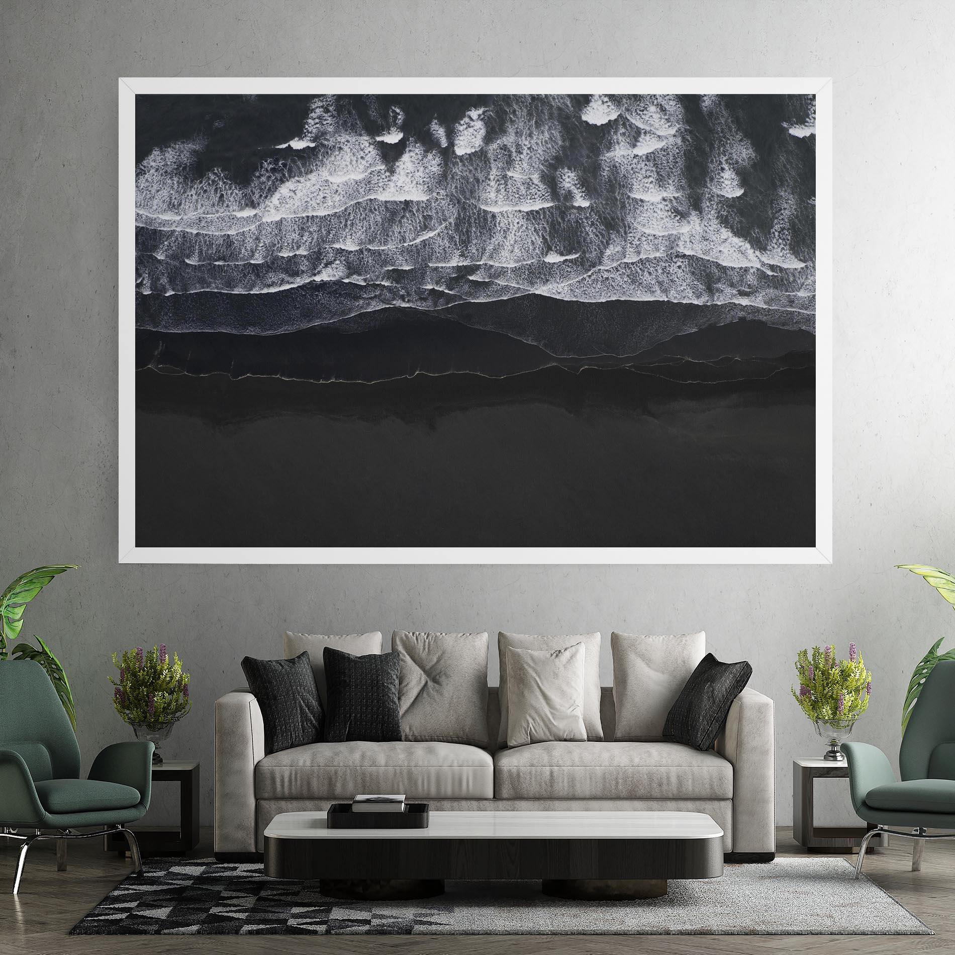 Leinwandbild Grey Waves Beach mockup 7