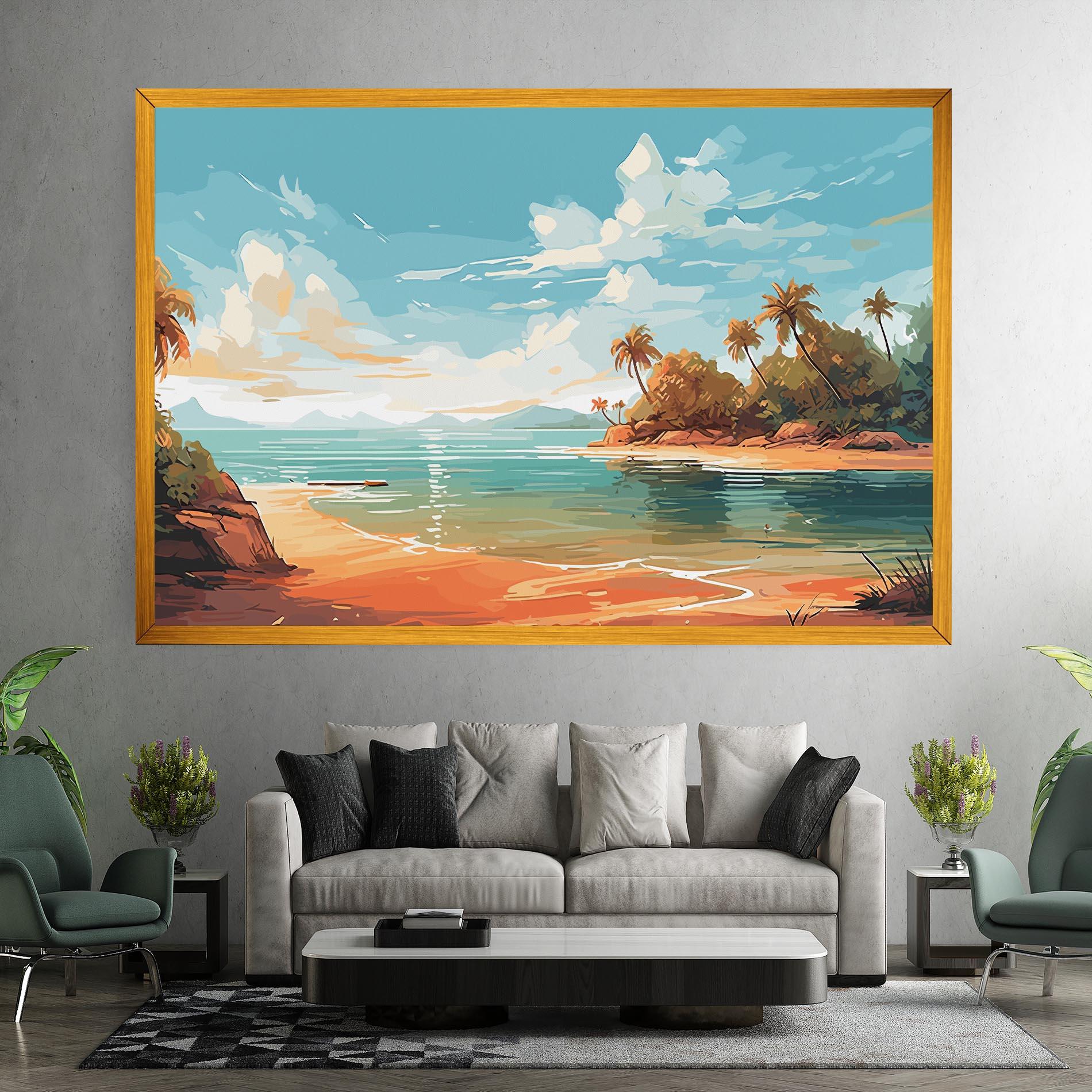 Leinwandbild Blue Sky Beach mockup 7