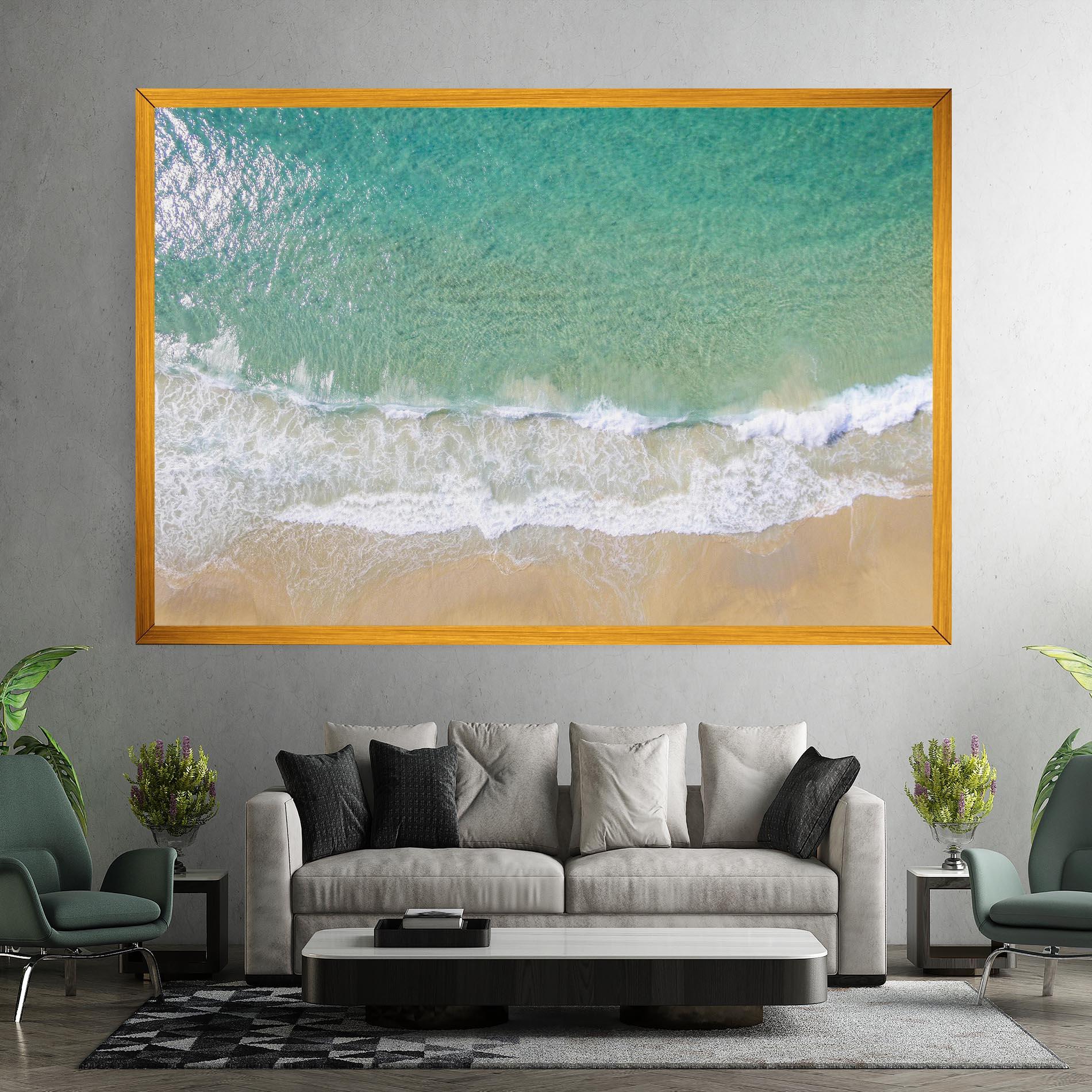 Leinwandbild Blue Waves Beach mockup 7