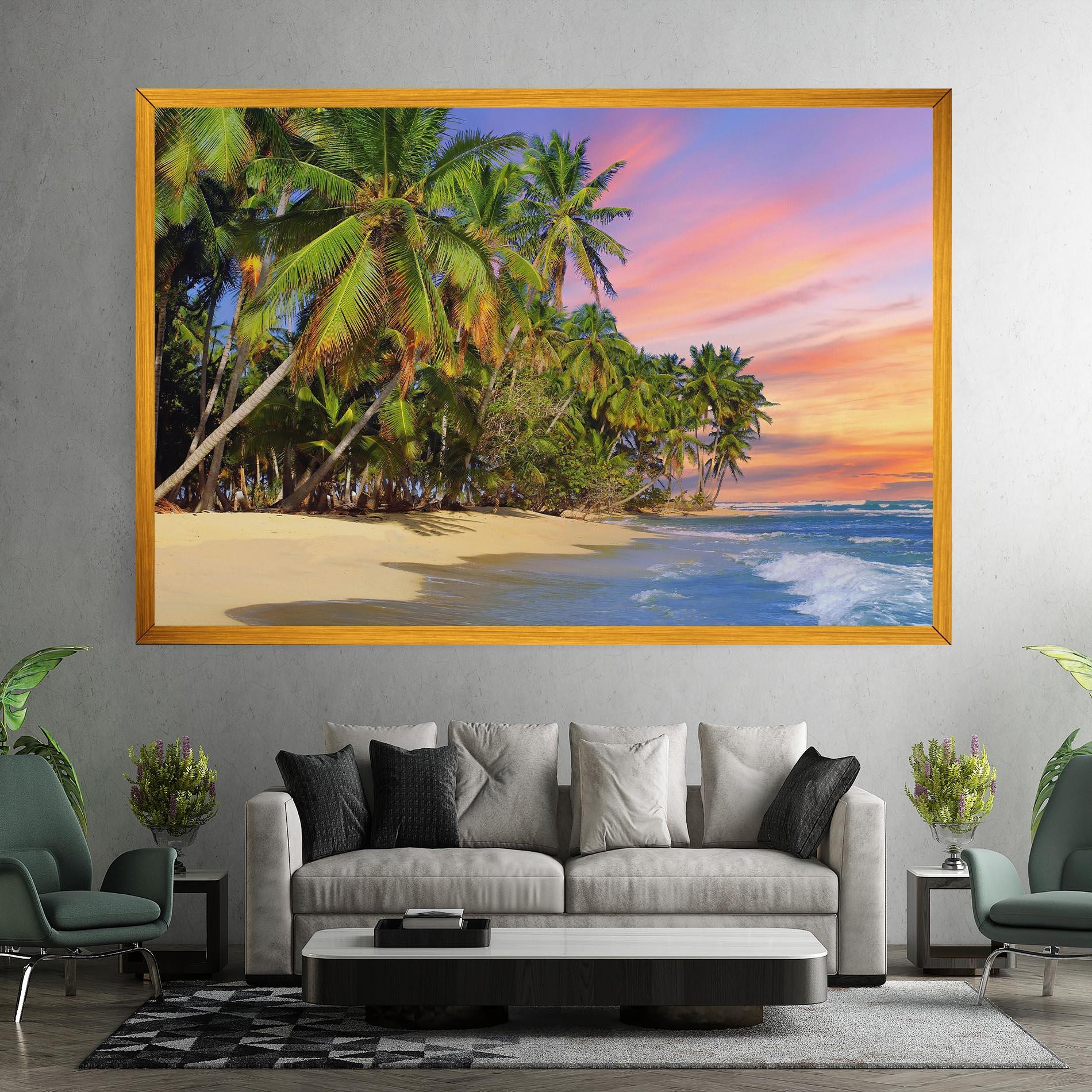 Leinwandbild Coconut Tree Sunset mockup 7